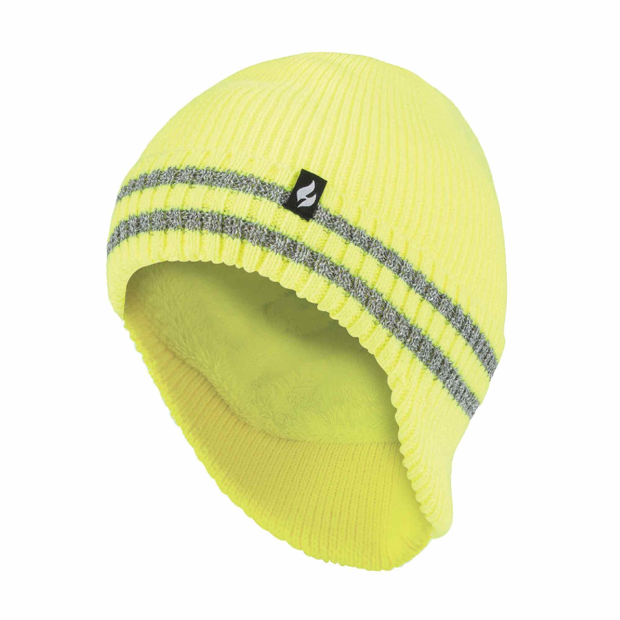 Mens Thermal & Warm Drop Neck Hat with Reflective Stripe 1/4