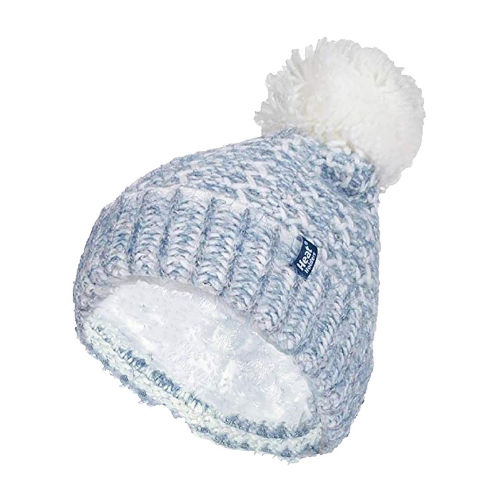 Ladies Fleece Lined Cuffed Thermal Winter Bobble Hat with Pom Pom 1/4