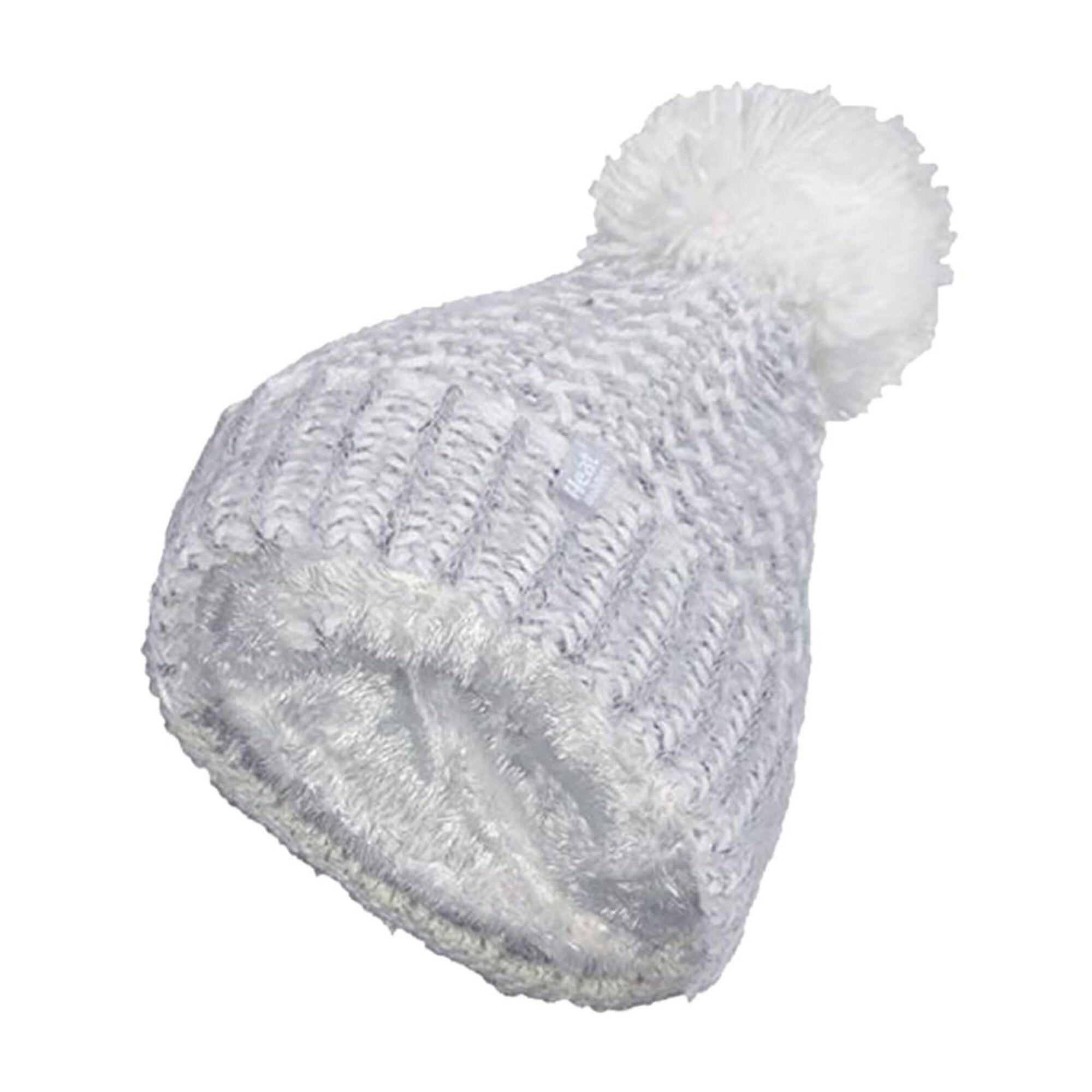 Ladies Fleece Lined Cuffed Thermal Winter Bobble Hat with Pom Pom 1/4