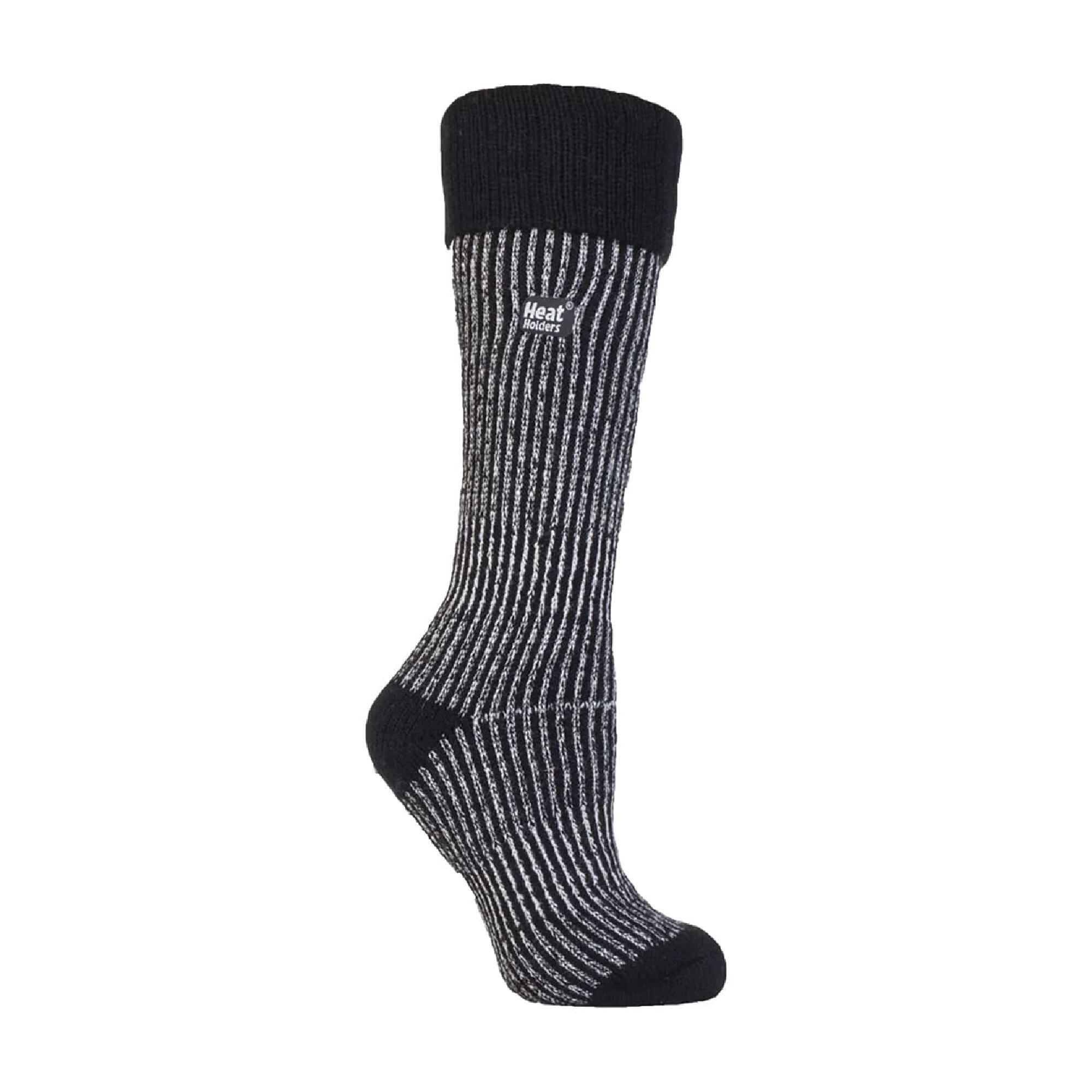 Ladies Warm Winter Knee High Ribbed Thermal Boot Socks 1/4