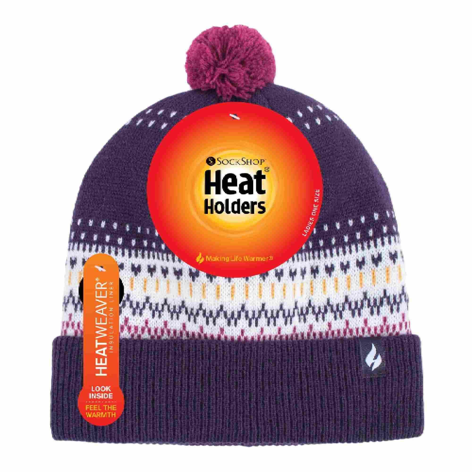 Heat Holders - Bonnet à pompon tricoté pour femme avec pompon 2/7
