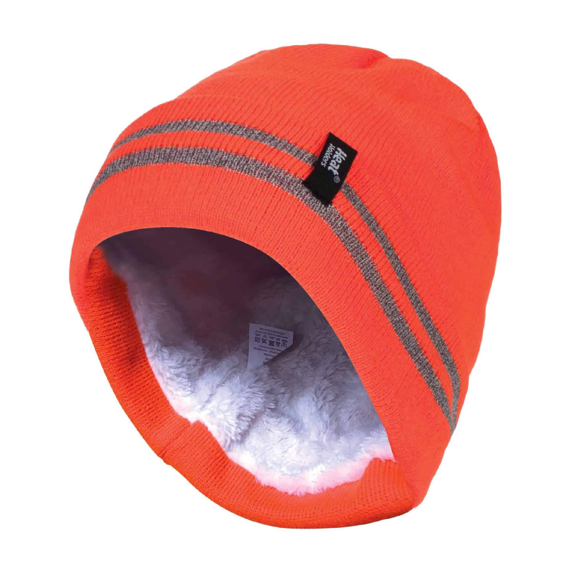 Mens Hi Vis Reflective Fleece Lined Thermal Winter Hat 1/6