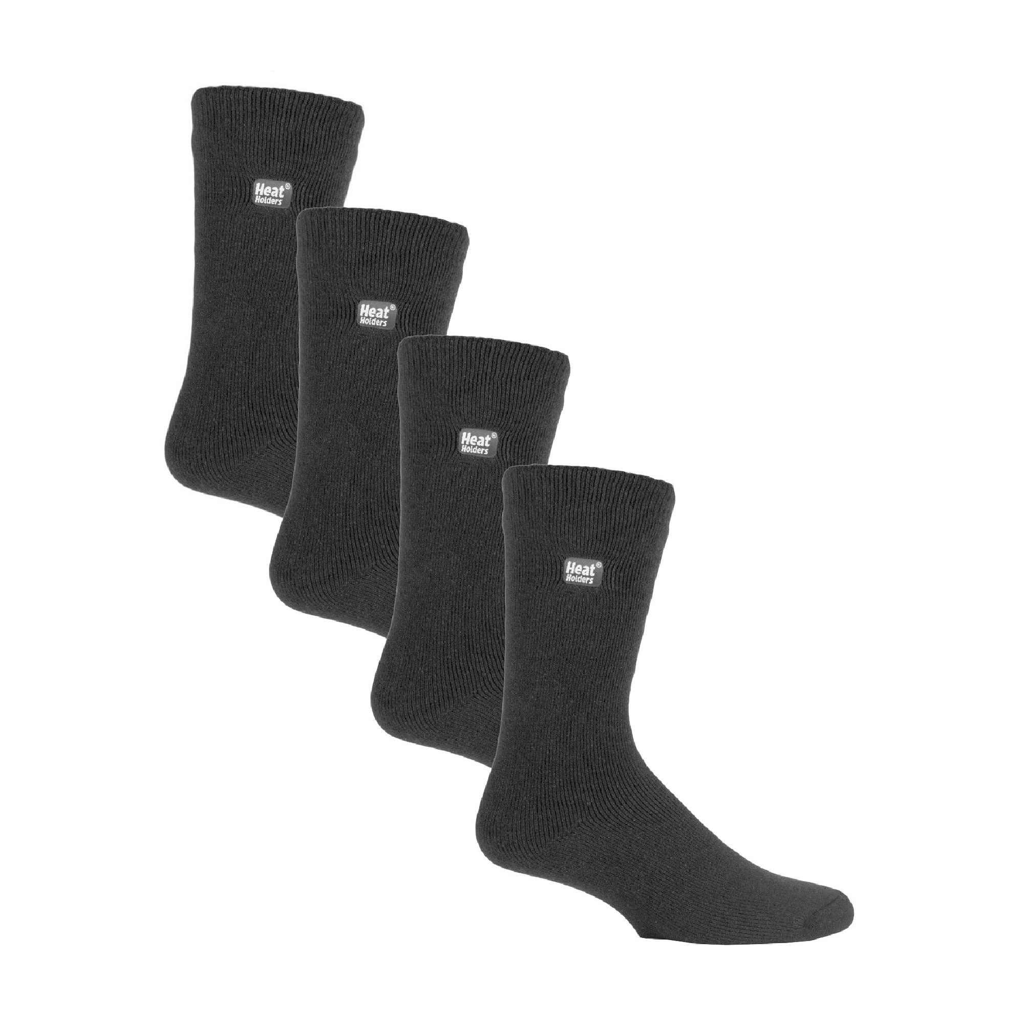 HEAT HOLDERS 4 Pairs Mens Ultra Lightweight Warm Thermal Socks for Dress Socks in Winter