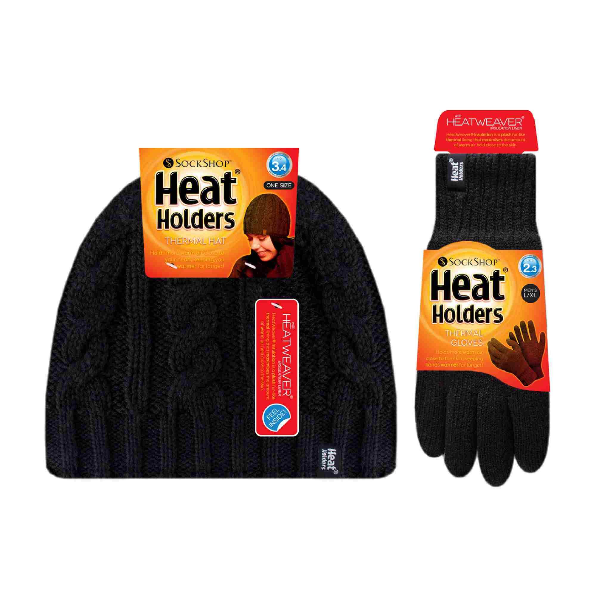 Ladies Fleece Lined Thermal Hat & Gloves Set for Winter 2/4