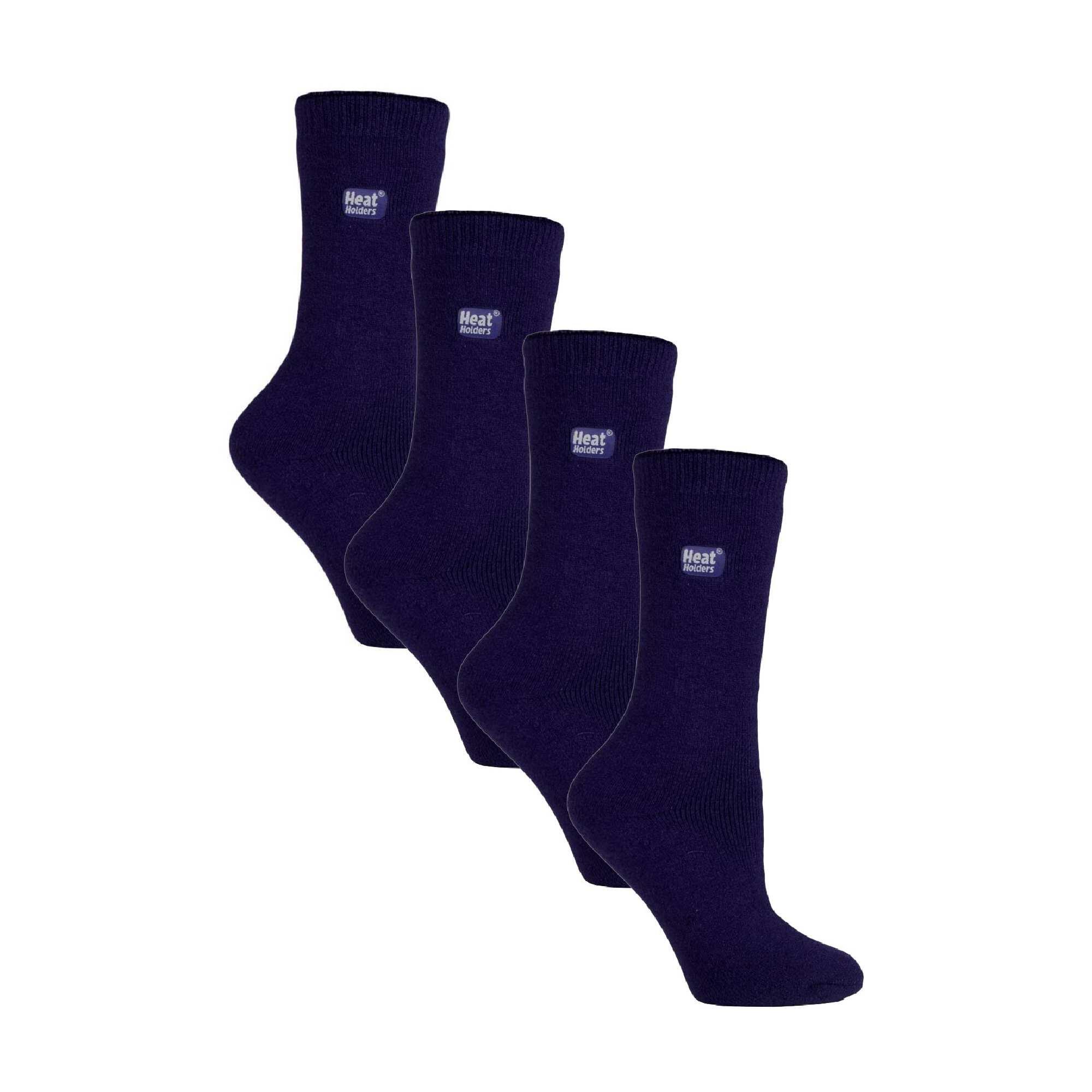 HEAT HOLDERS 4 Pairs Ladies Ultra Lightweight Warm Thermal Socks for Dress Socks in Winter