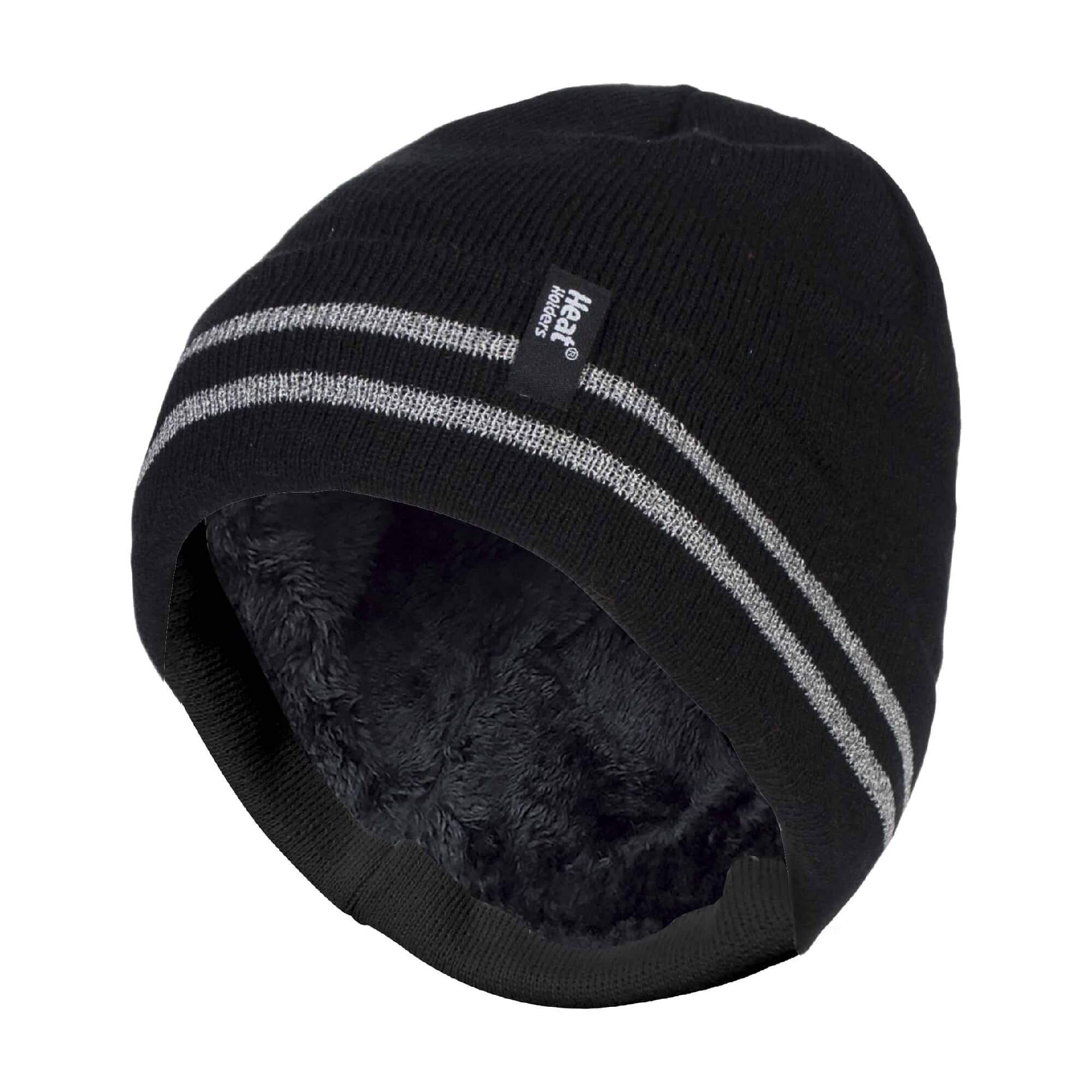 HEAT HOLDERS Mens Hi Vis Reflective Fleece Lined Thermal Winter Hat