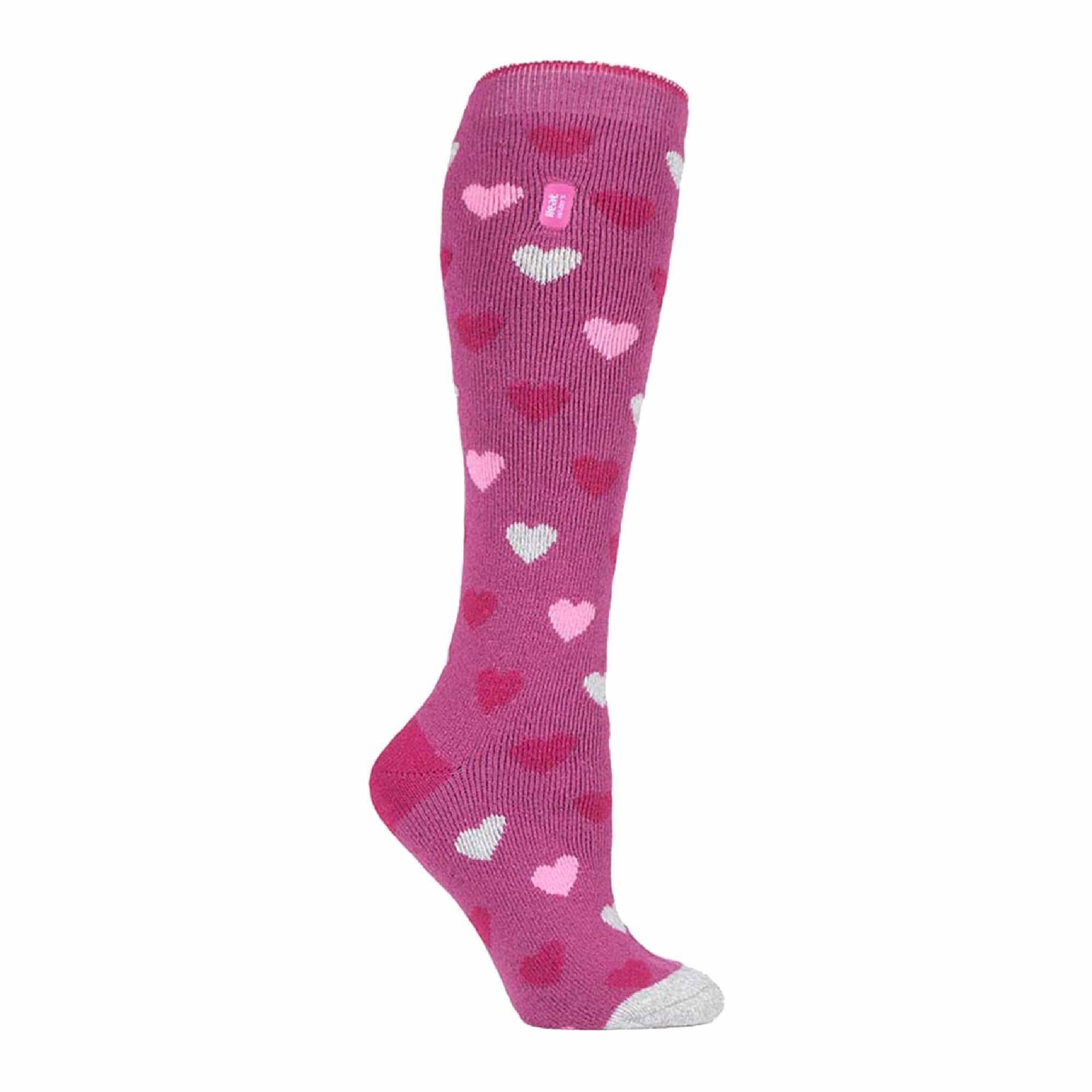 HEAT HOLDERS Ladies Thin Extra Long Patterned Lightweight Thermal Socks
