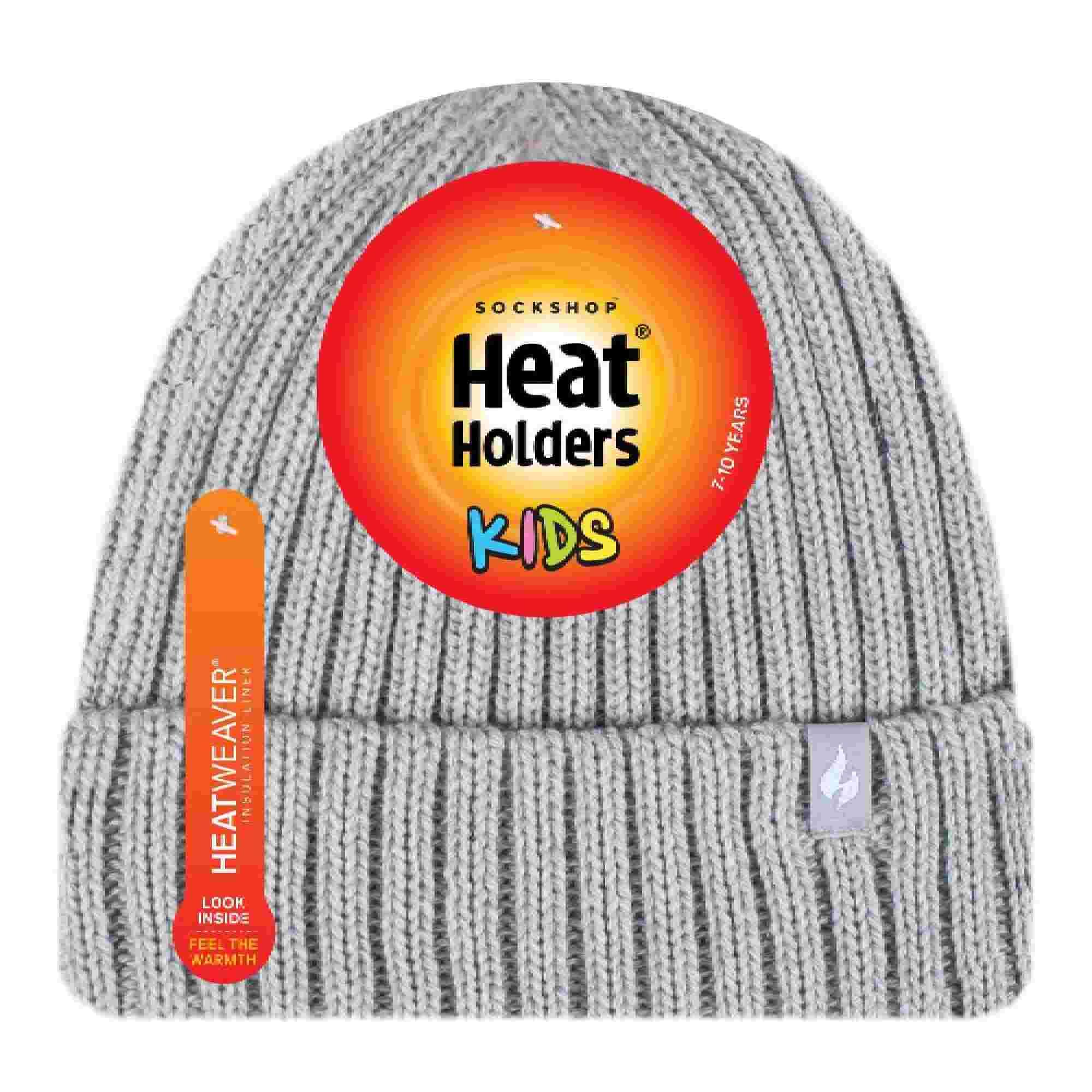 Heat Holders - Mädchen Warme Plüsch Mütze mit Pompon | Winter StrickMütze Bommel 2/4
