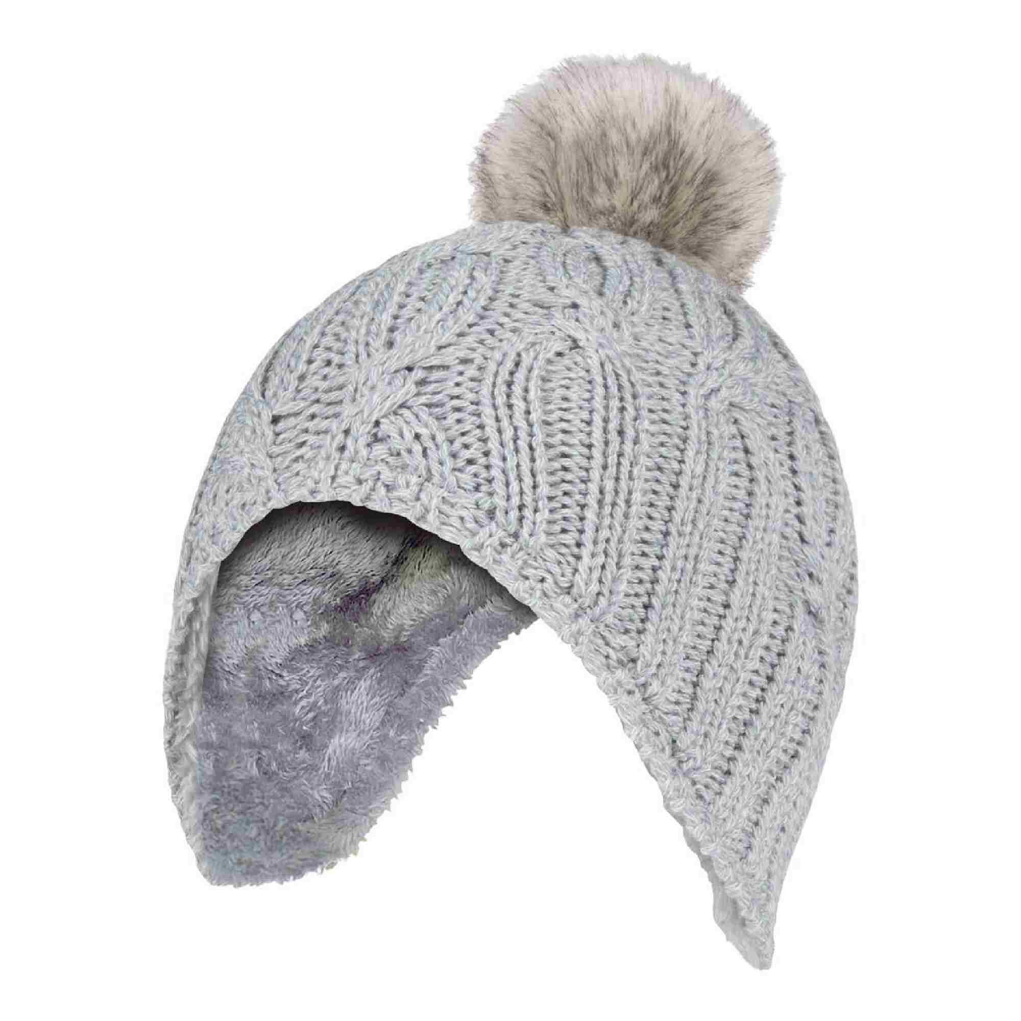 Girls Cable Knitted Beanie Hat with Pom Pom Bobble for Winter 1/3