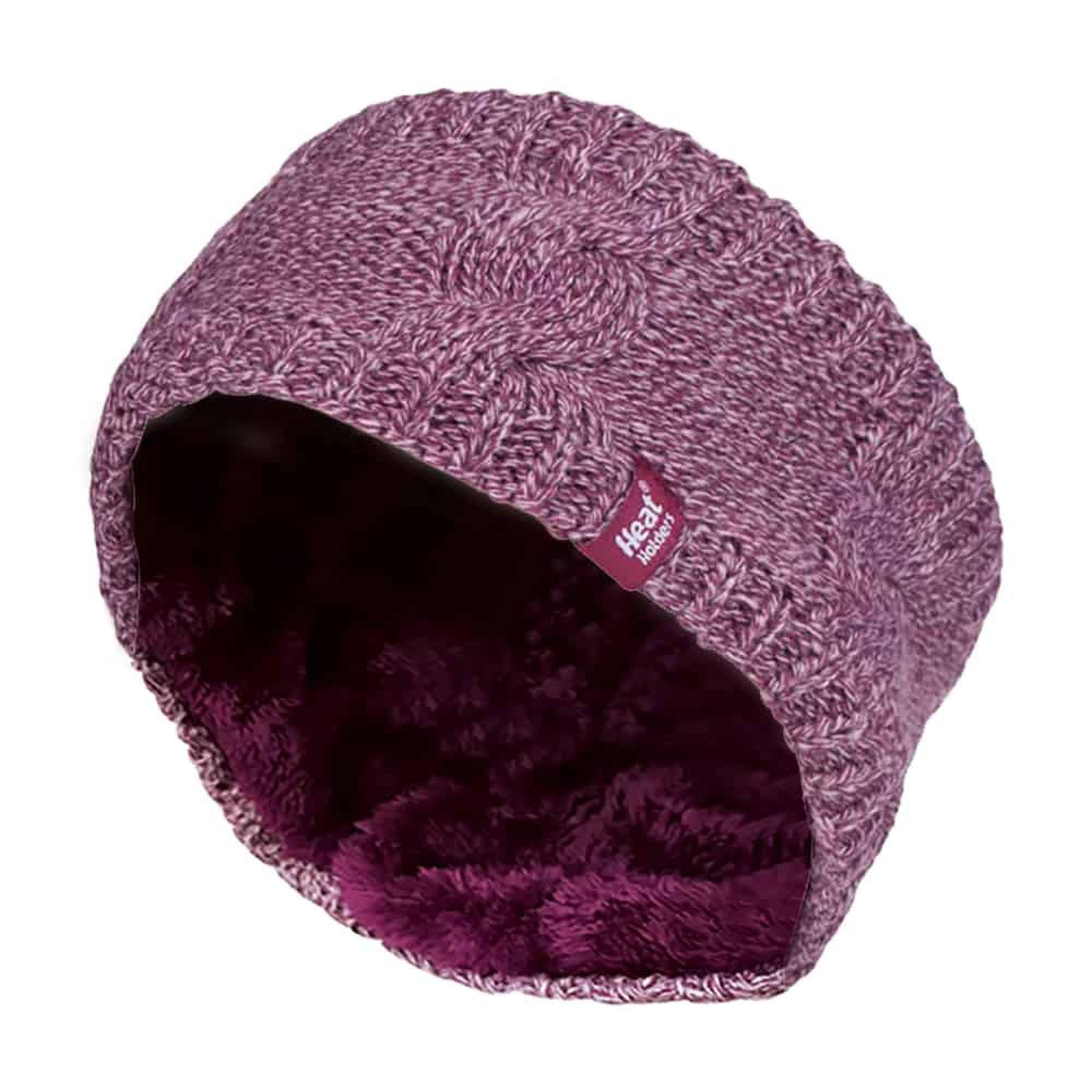 HEAT HOLDERS Ladies Cable Knitted Fleece Lined Thermal Winter Ear Warmer Headband