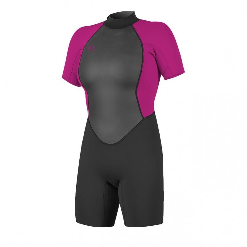 O'Neill - Combinaison De Natation Femme O'Neill Reactor-2 2 Mm Back Zip S/s Printemps - Trifonction - Noir|rose - 6 - Decathlon