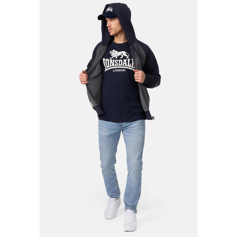 LONSDALE Herren Kapuzensweatjacke mit Reißverschluss schmale Passform SLOUGH