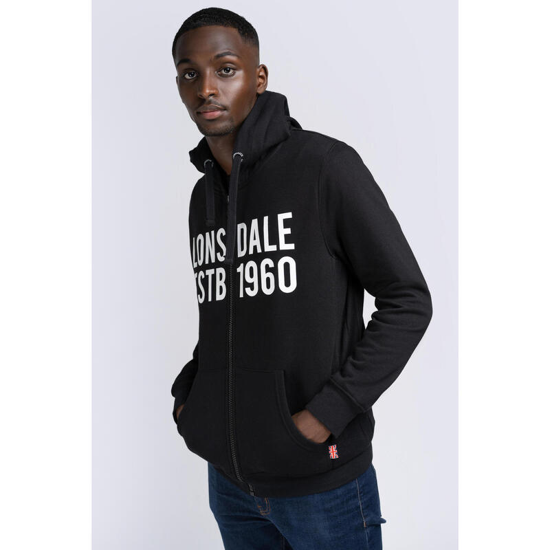 LONSDALE Herren Kapuzensweatjacke mit Reißverschluss schmale Passform SOLFACH