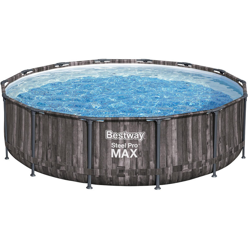 Bestway Pool Set Steel Pro Max 427 Holzoptik