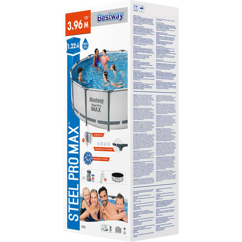 Bestway Pool Set Steel Pro Max 396 hellgrau