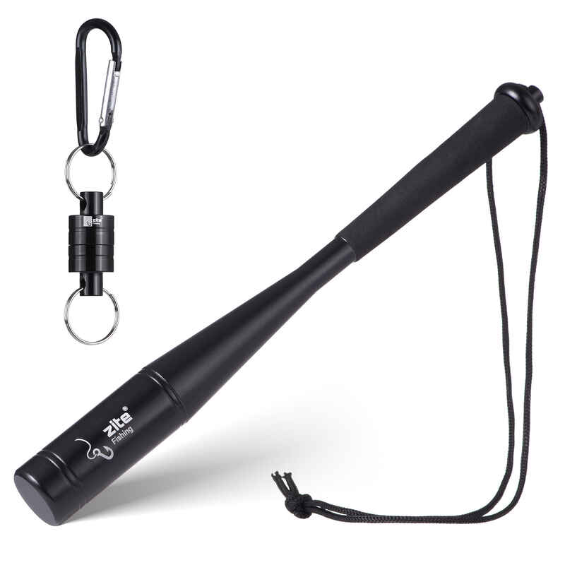 Fischtöter Aluminium Schwarz mit Magnet-Karabiner 25cm