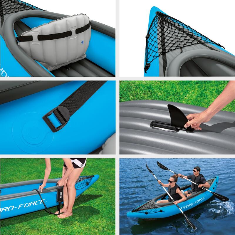 Kayak Hinchable Outsunny 330x105x50 cm Azul