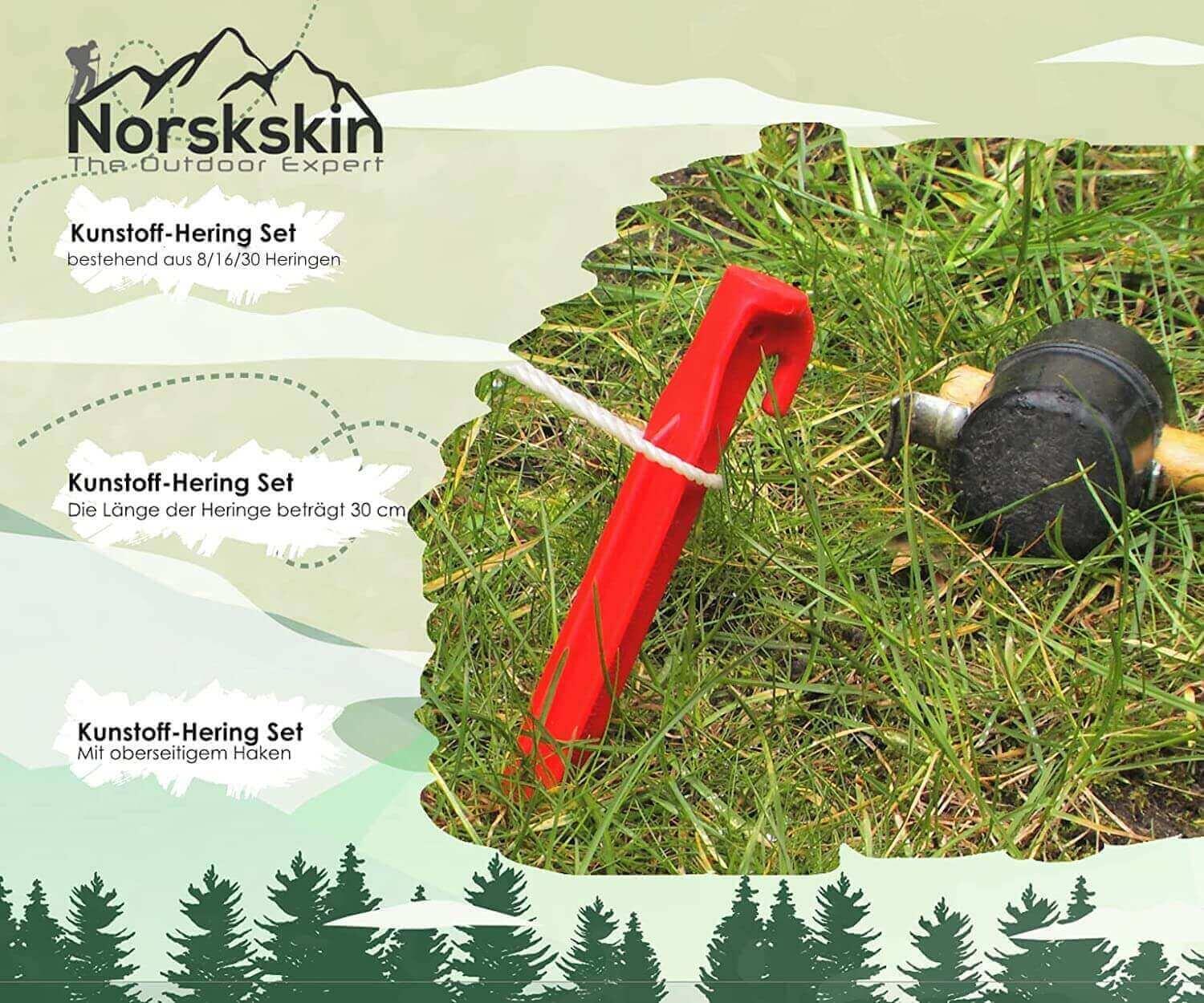 Zelt-Heringe aus Kunststoff 30 cm. 5 Stück Rot Heringe Erdnägel 5/6