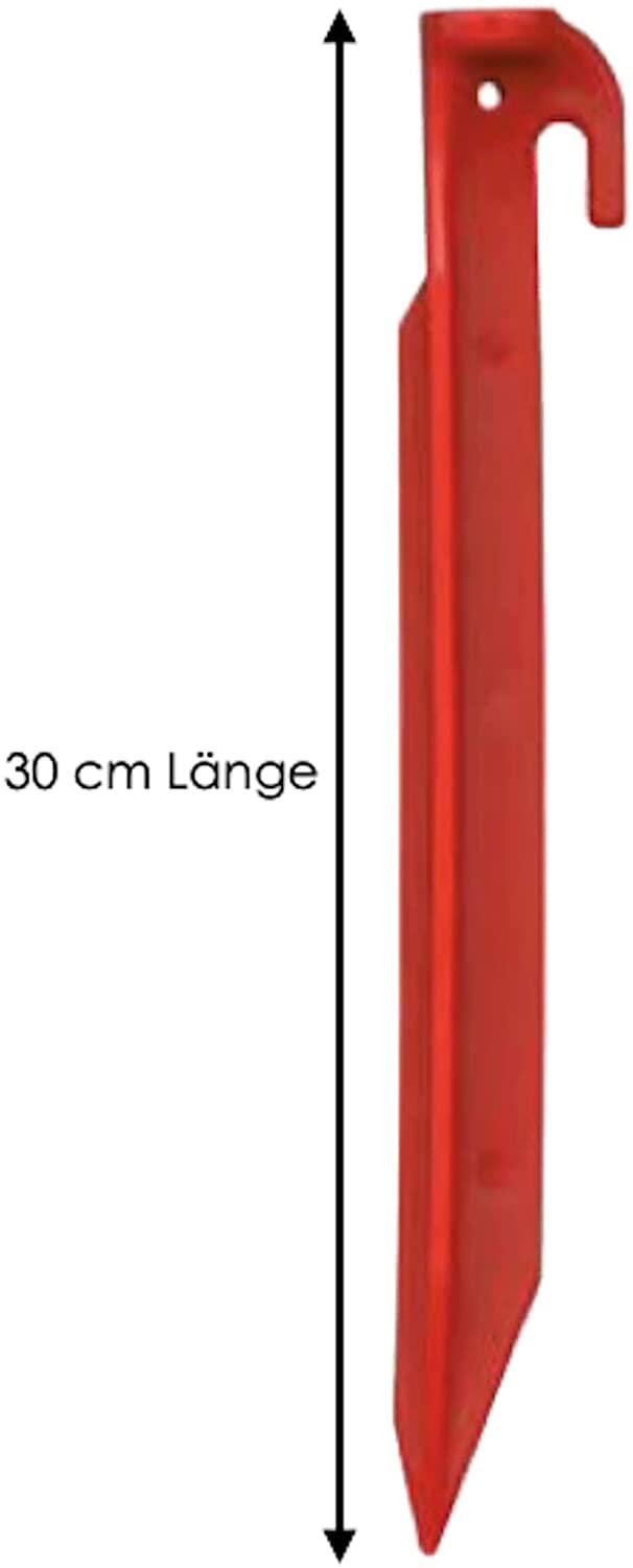 Zelt-Heringe aus Kunststoff 30 cm. 5 Stück Rot Heringe Erdnägel 6/6