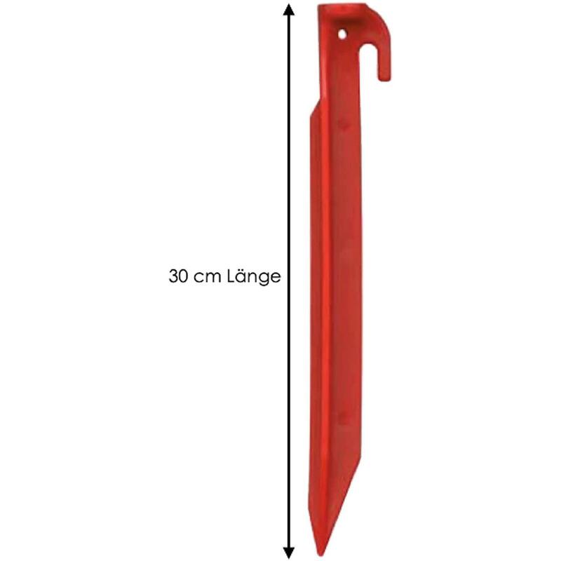 Zelt-Heringe aus Kunststoff 30 cm. 5 Stück Rot Heringe Erdnägel