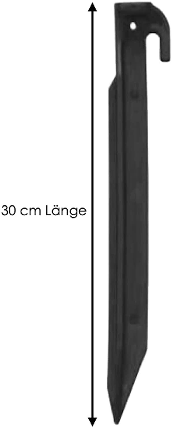 Zelt-Heringe aus Kunststoff 30 cm. 5 Stück Schwarz Heringe Erdnägel 6/6