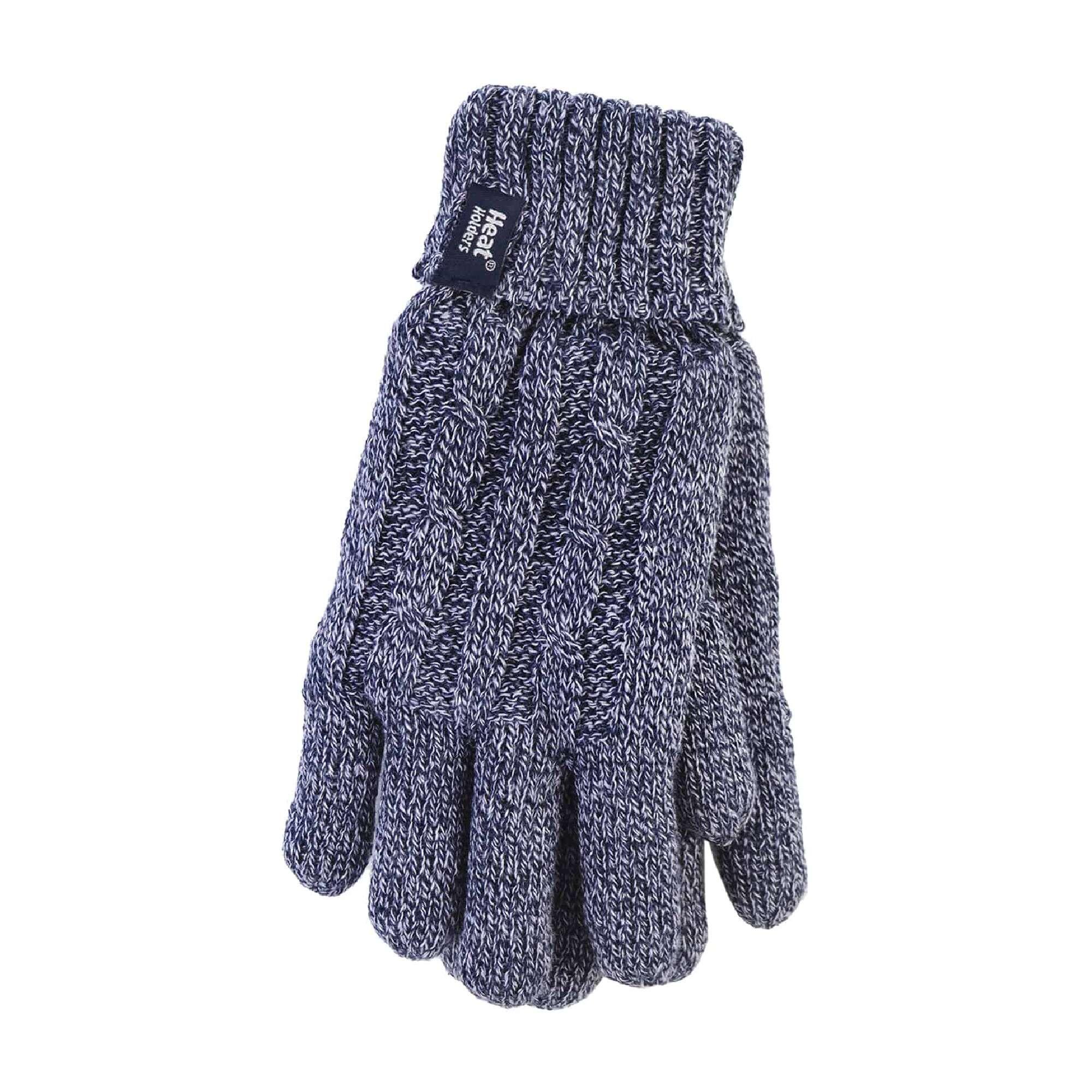 HEAT HOLDERS Ladies Fleece Lined Cable Knit 2.3 TOG Thermal Gloves