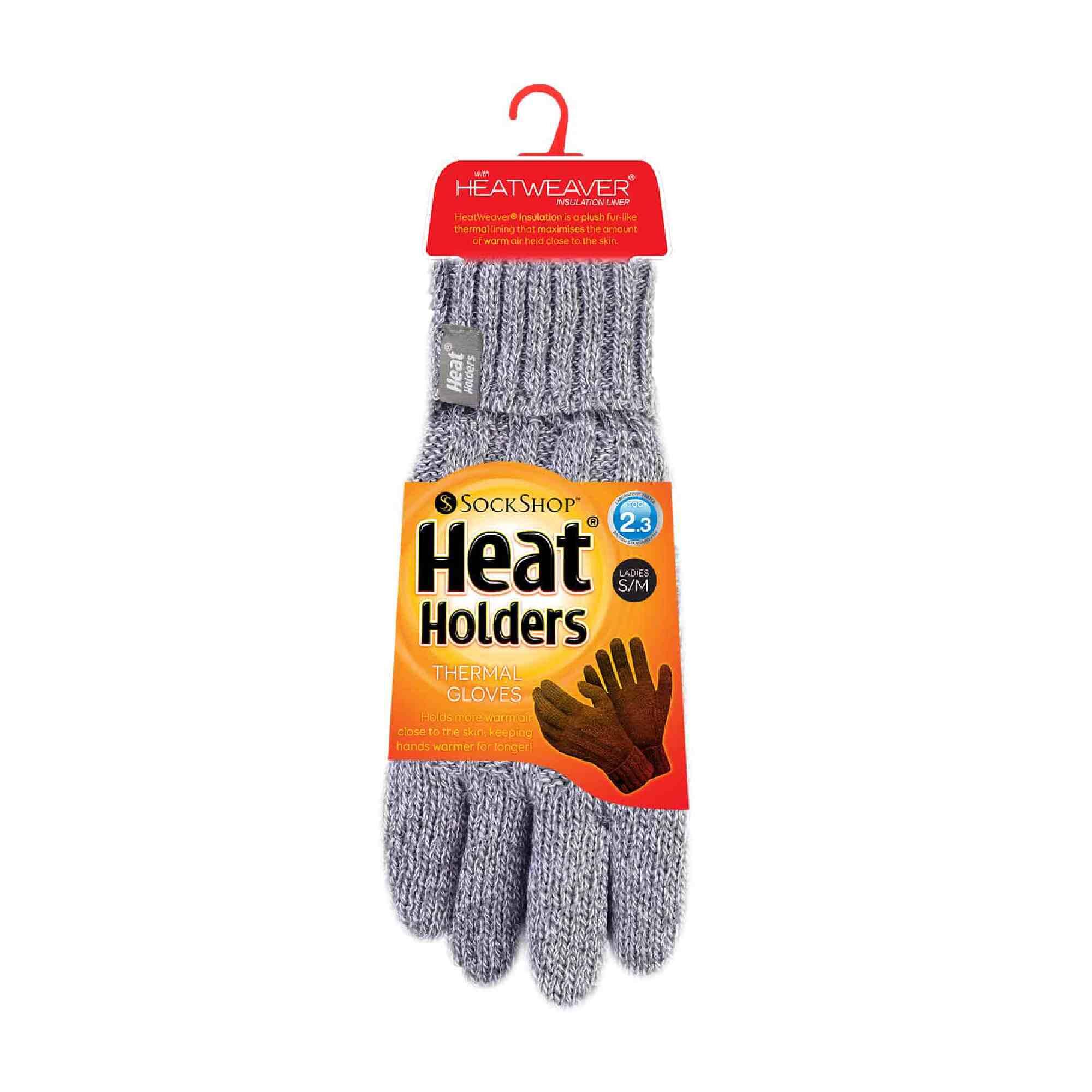 Ladies Fleece Lined Cable Knit 2.3 TOG Thermal Gloves 2/4