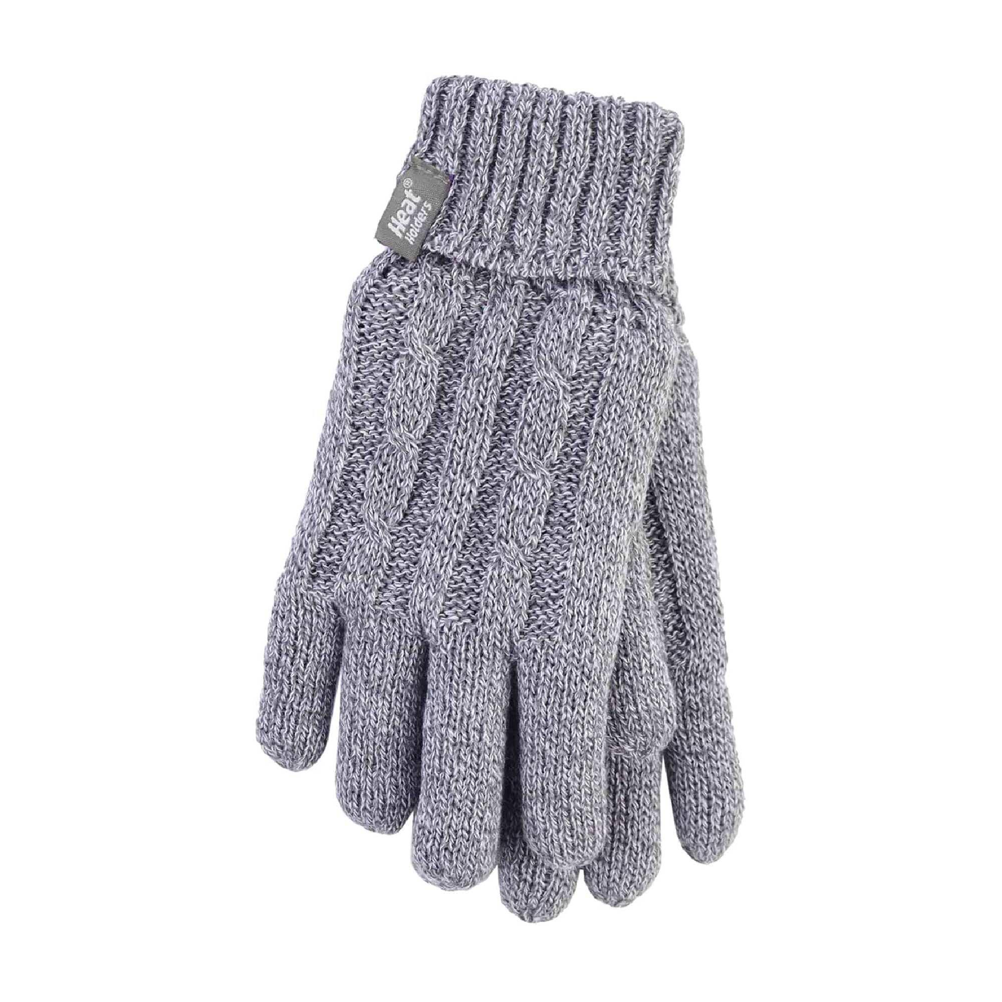 Ladies Fleece Lined Cable Knit 2.3 TOG Thermal Gloves 1/4