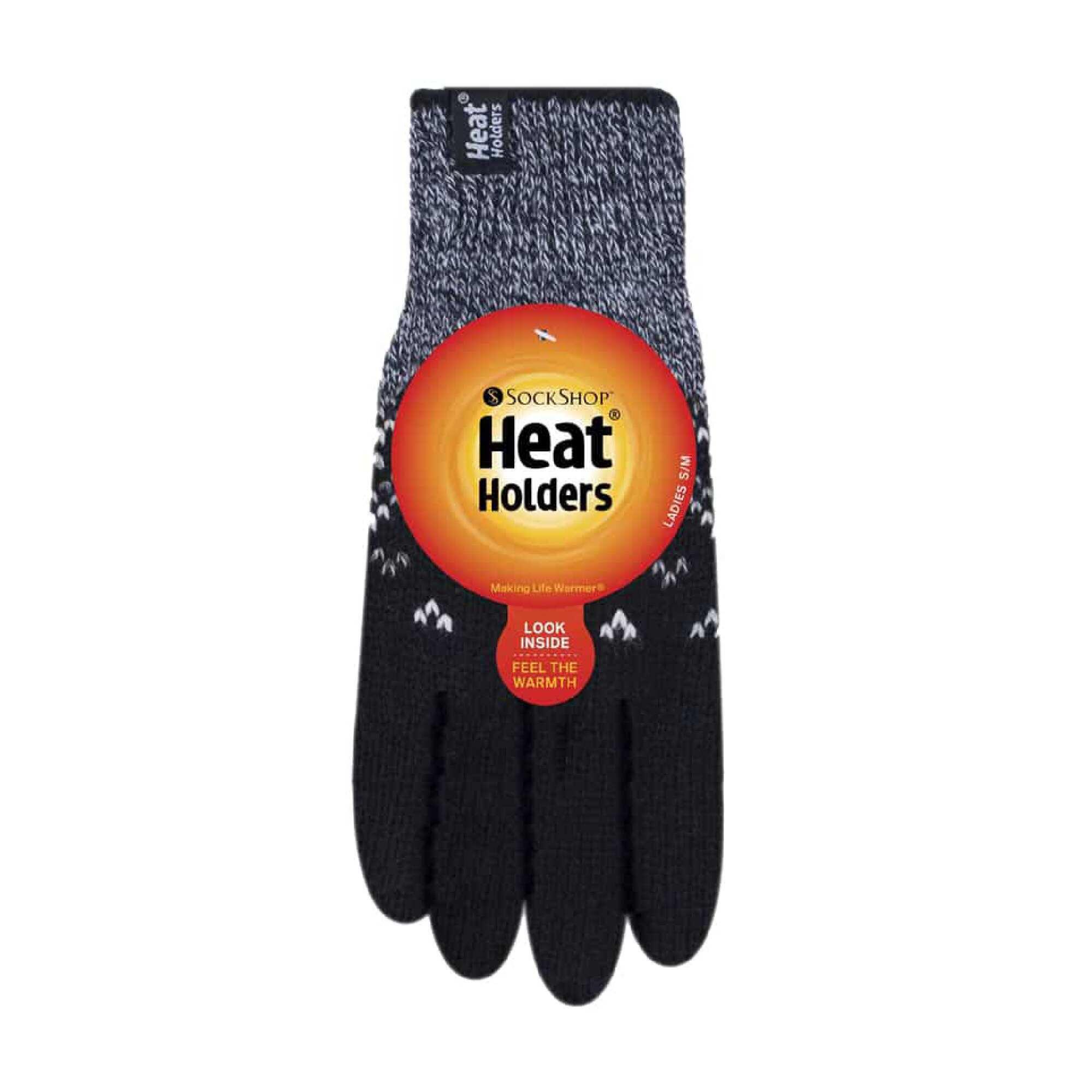 Ladies Fairisle Fleece Lined Knitted Warm Winter Thermal Gloves 2/4