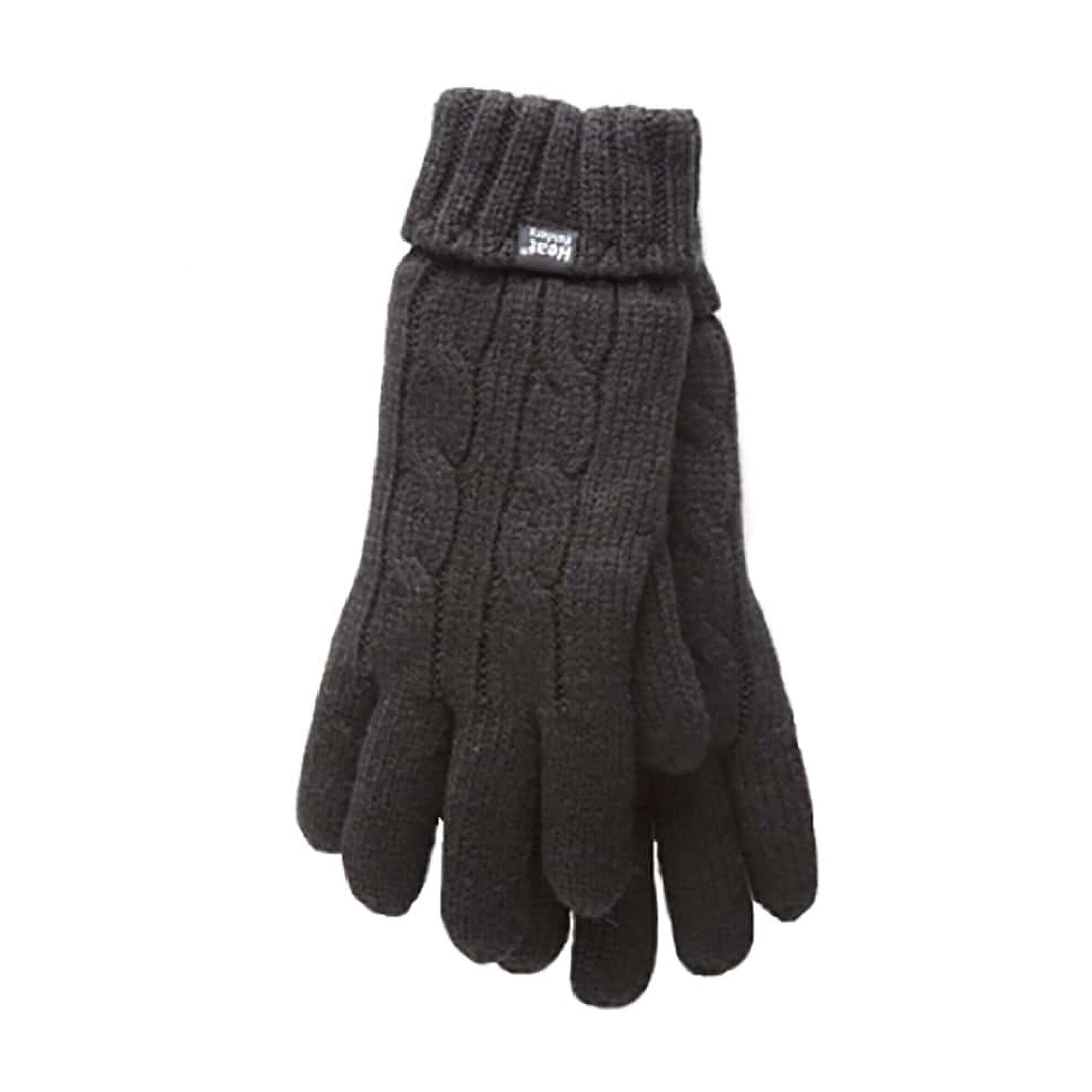 HEAT HOLDERS Ladies Fleece Lined Cable Knit 2.3 TOG Thermal Gloves