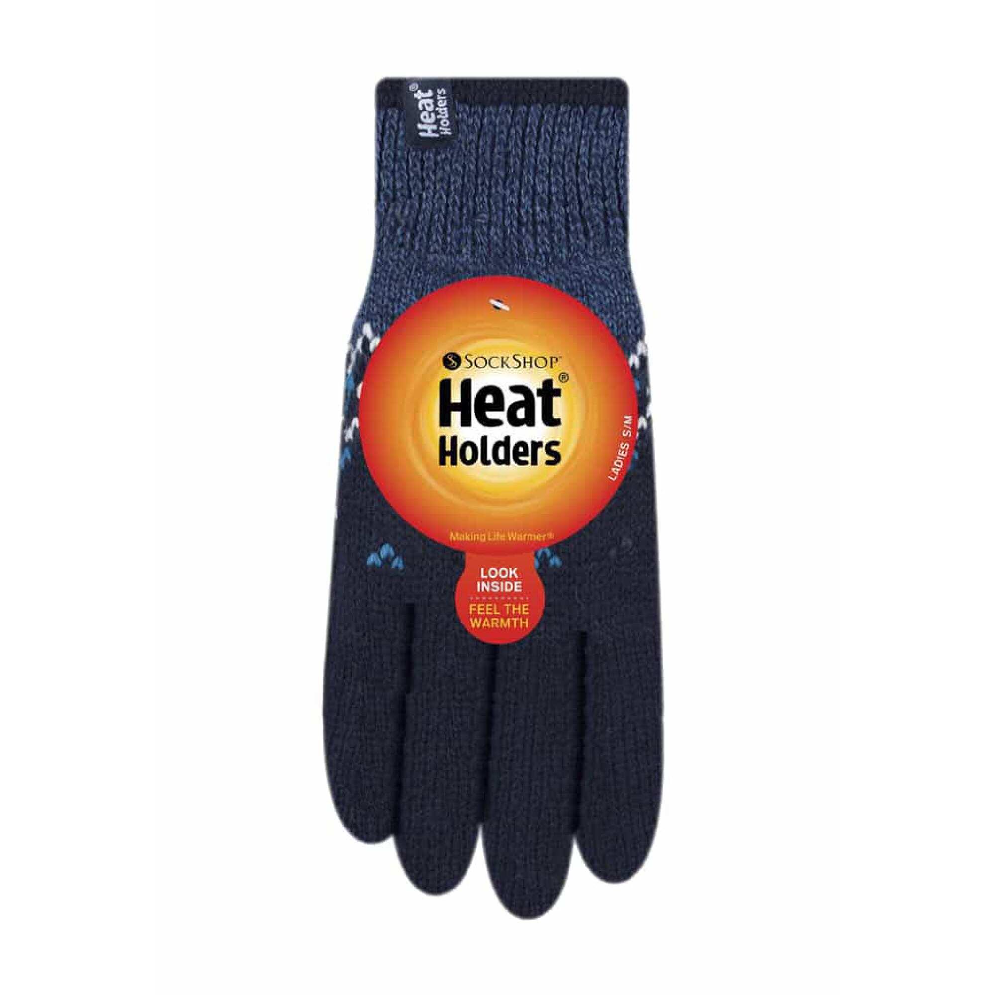 Ladies Fairisle Fleece Lined Knitted Warm Winter Thermal Gloves 2/4