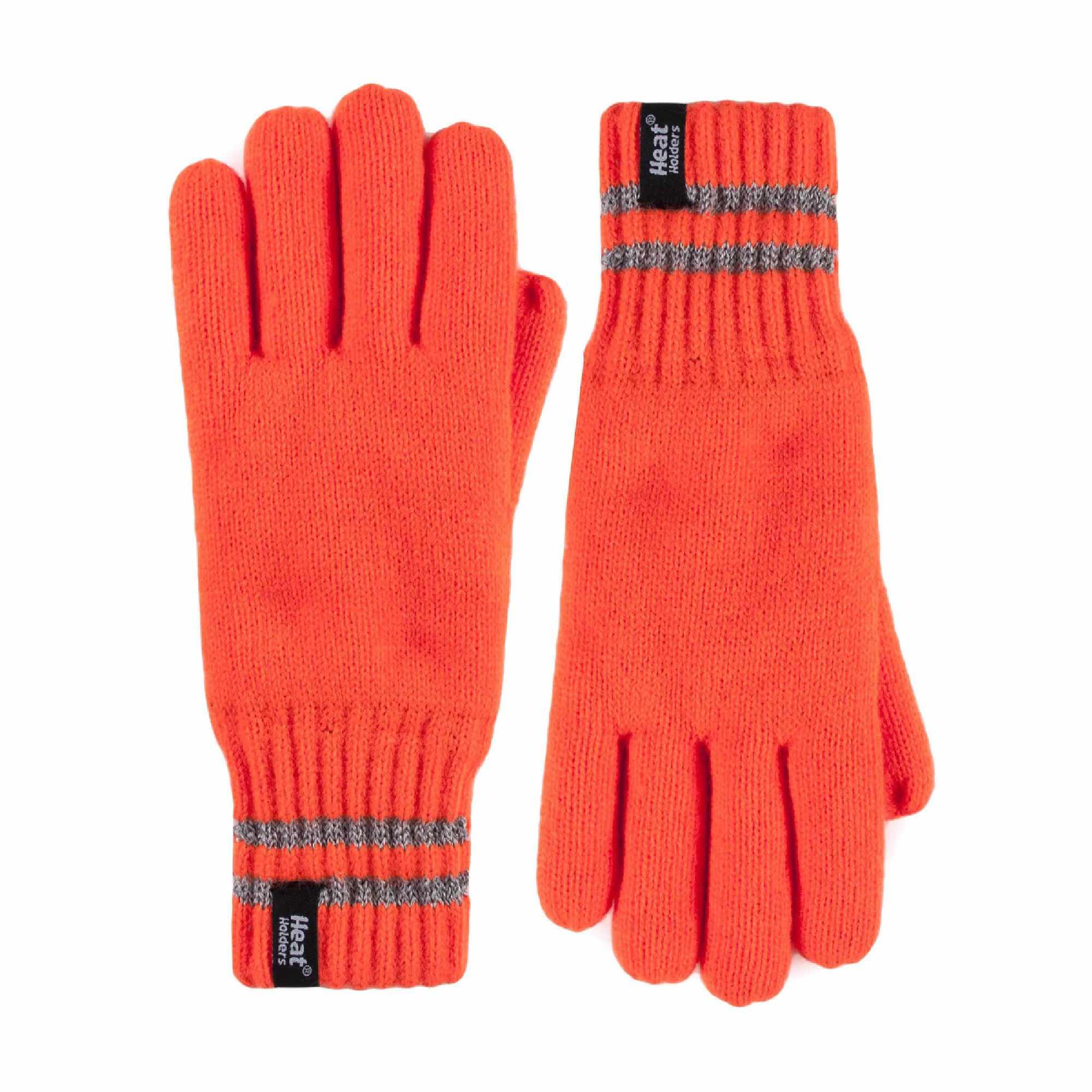 HEAT HOLDERS Mens Hi Vis Reflective Fleece Lined Thermal Winter Gloves