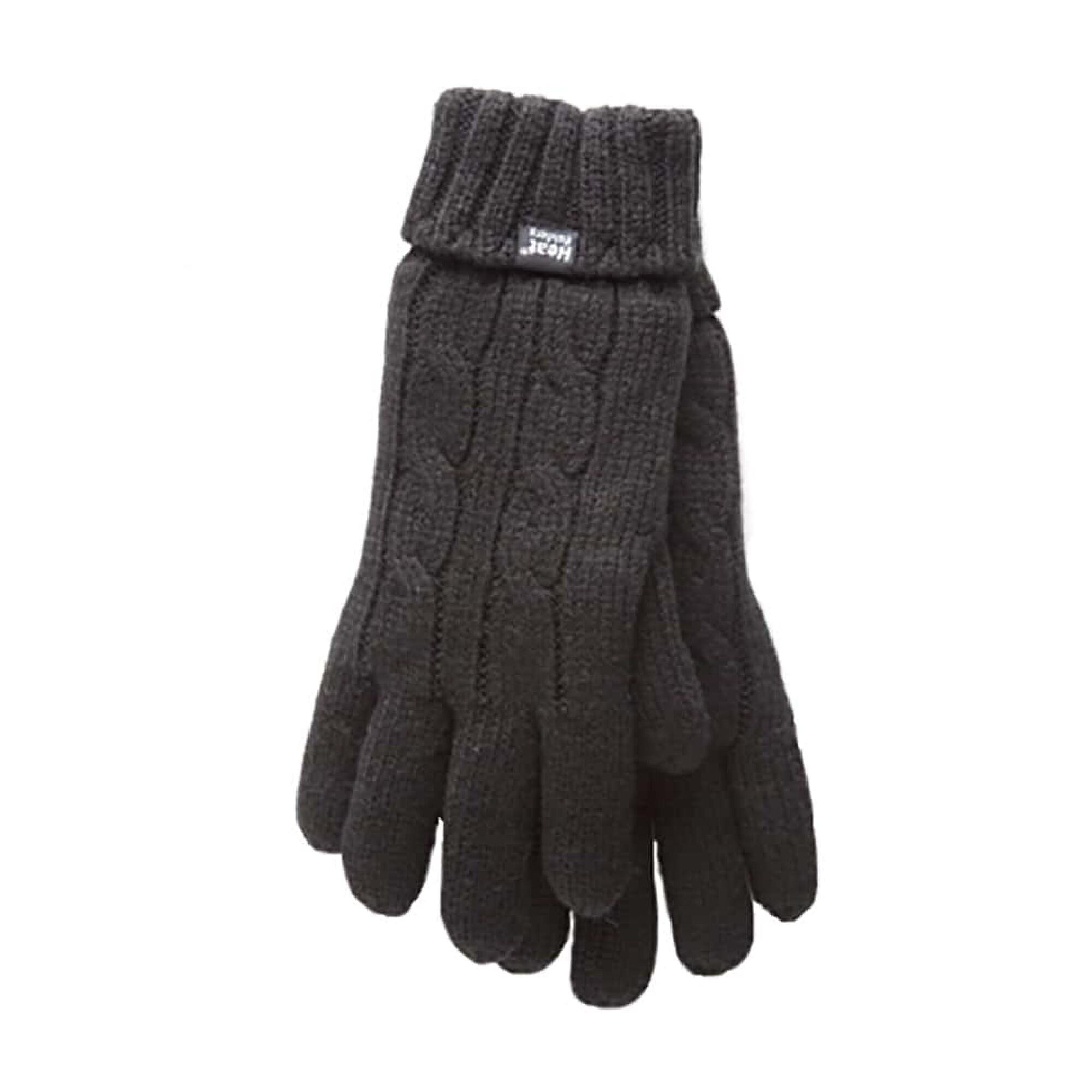 Ladies Fleece Lined Cable Knit 2.3 TOG Thermal Gloves 1/4