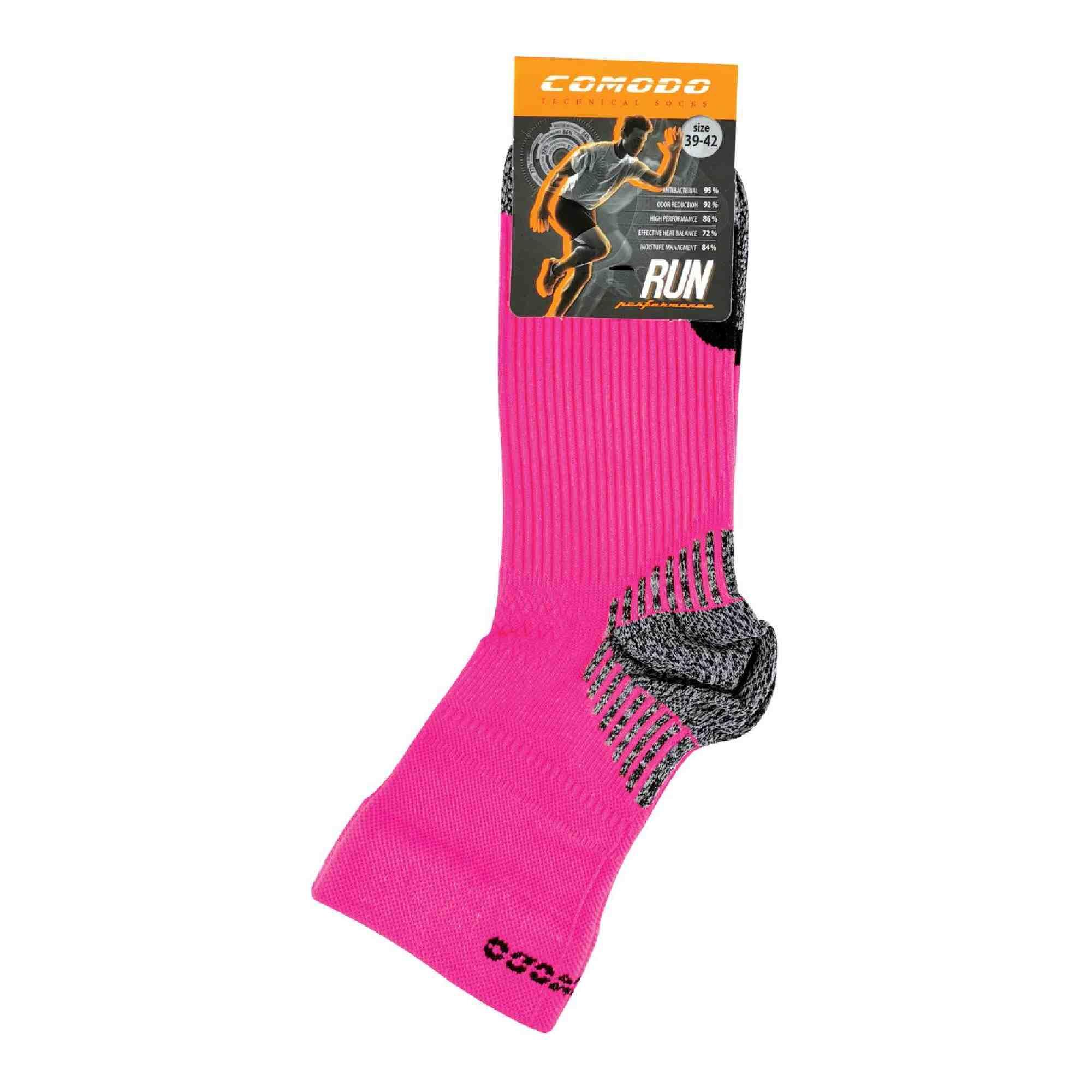 COMODO - Unisex Kompressionsstrümpfe Laufen in Neon Farbe Sportsocken für Joggen 2/4