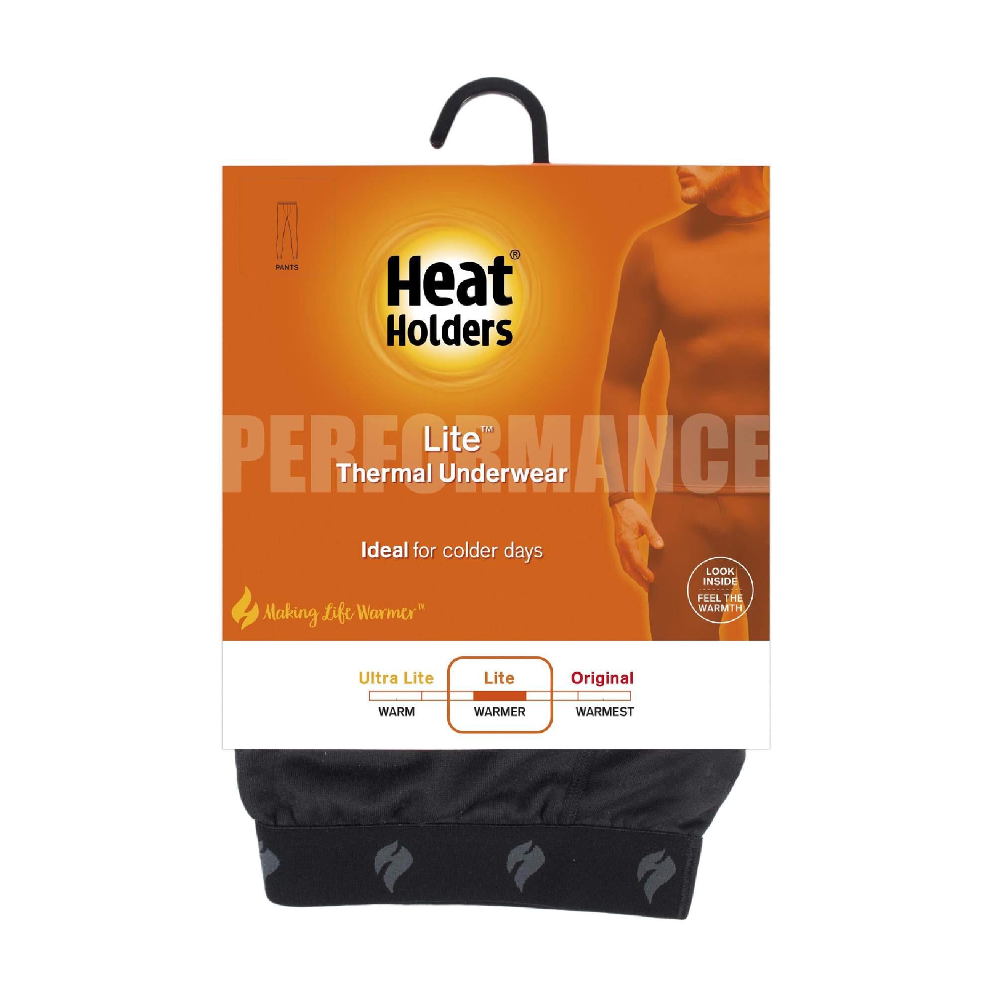 Mens Fleece Lined Long John Thermal Bottoms Lightweight HEAT HOLDERS