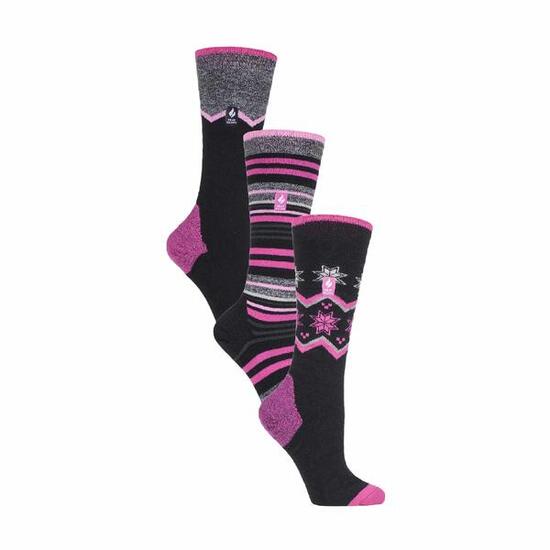 Heat Holders - 3 paires de chaussettes de ski thermiques longues pour femmes