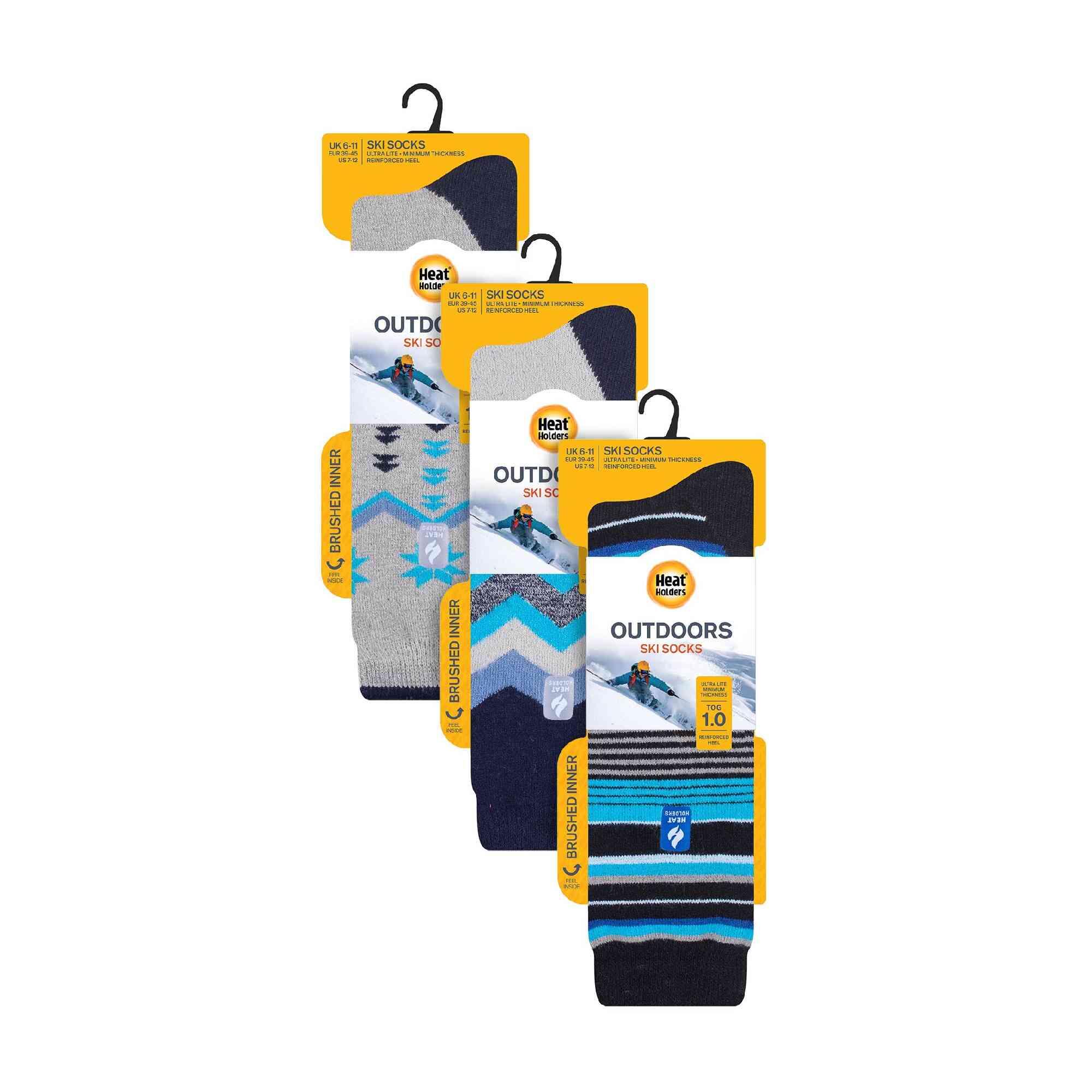 Heat Holders - 3 paires de chaussettes de ski thermiques longues pour hommes 2/7