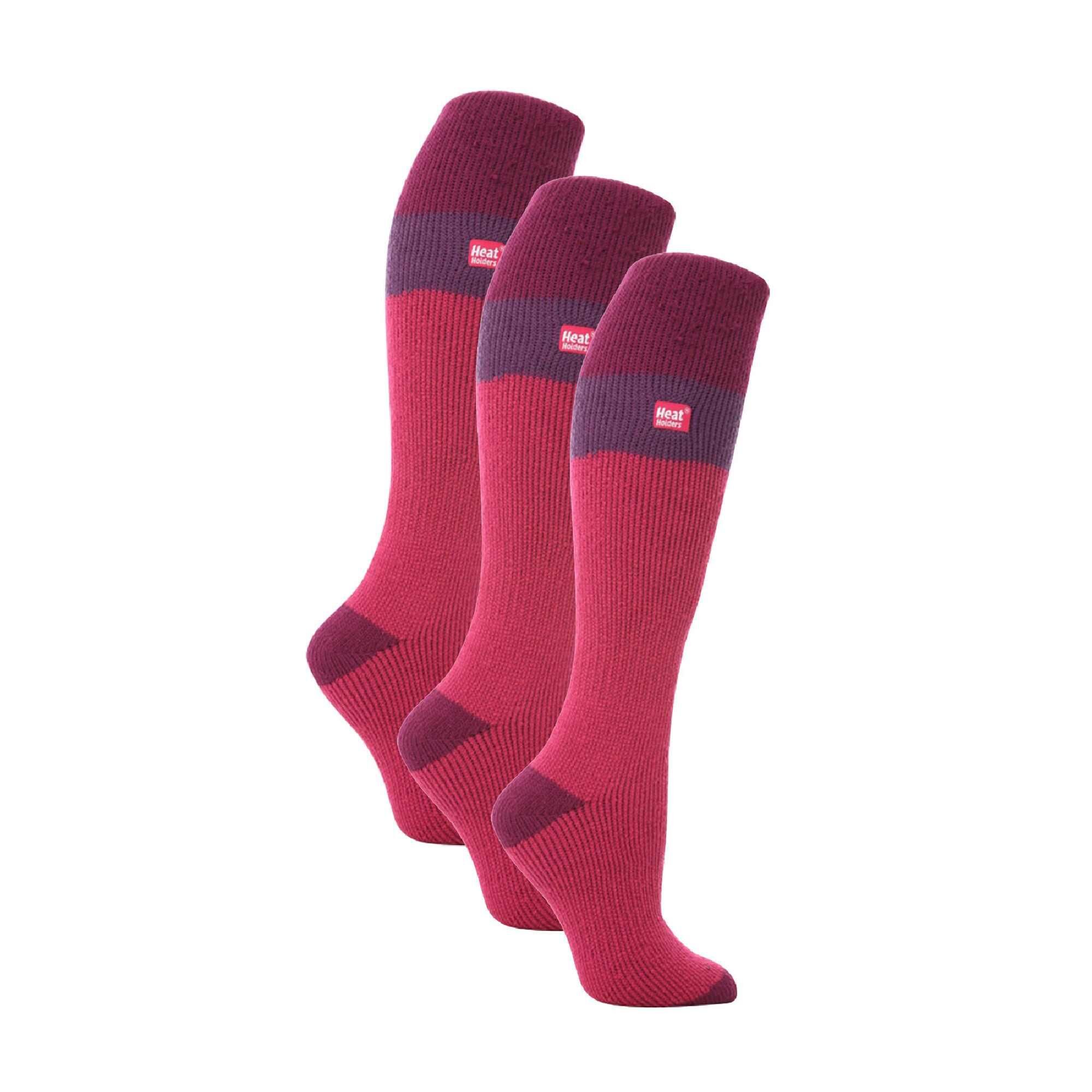 HEAT HOLDERS 3 Pack Ladies Winter 2.3 TOG Thermal Long Knee High Ski Socks