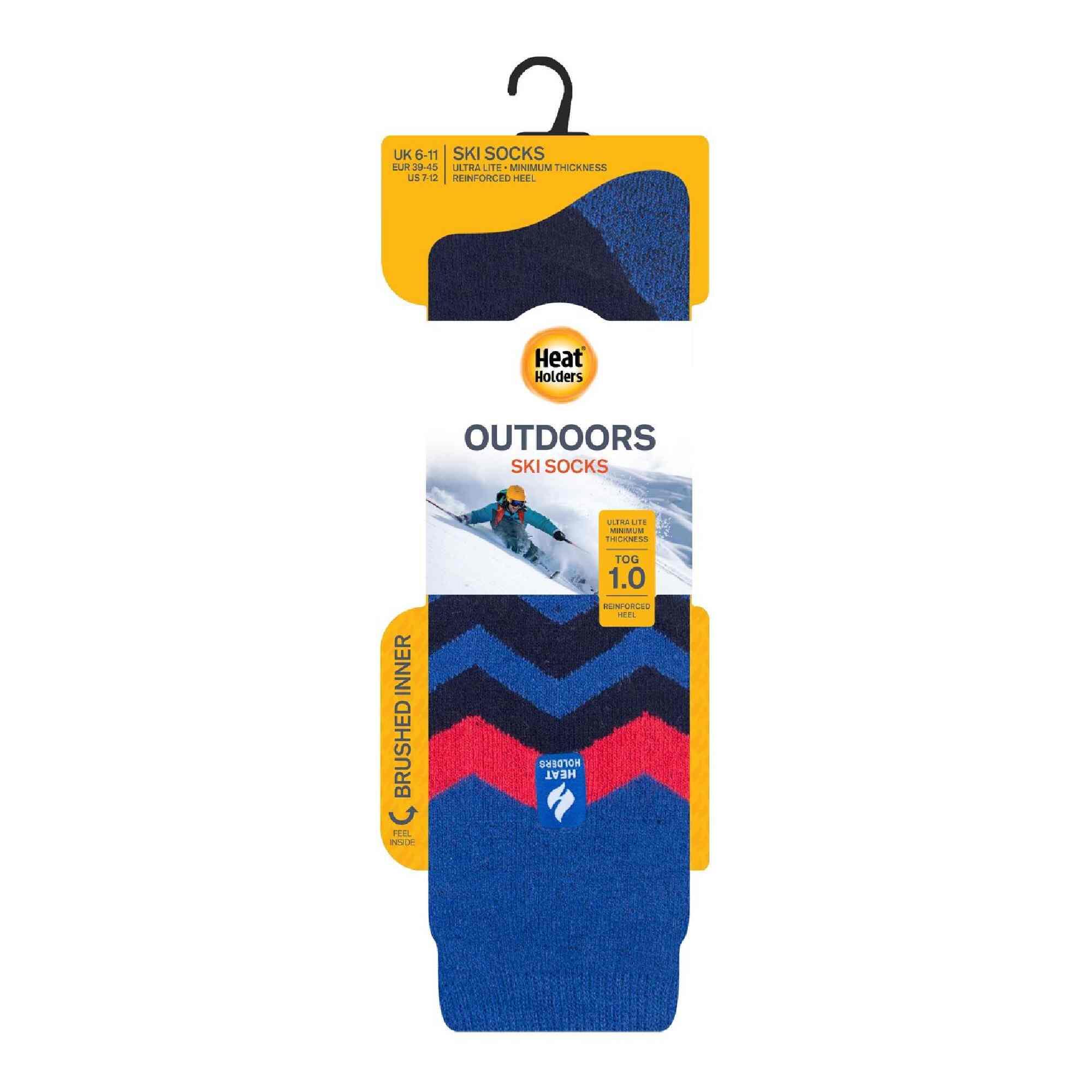 Mens Thin Warm Winter Knee High Lightweight Thermal Ski Socks 2/6