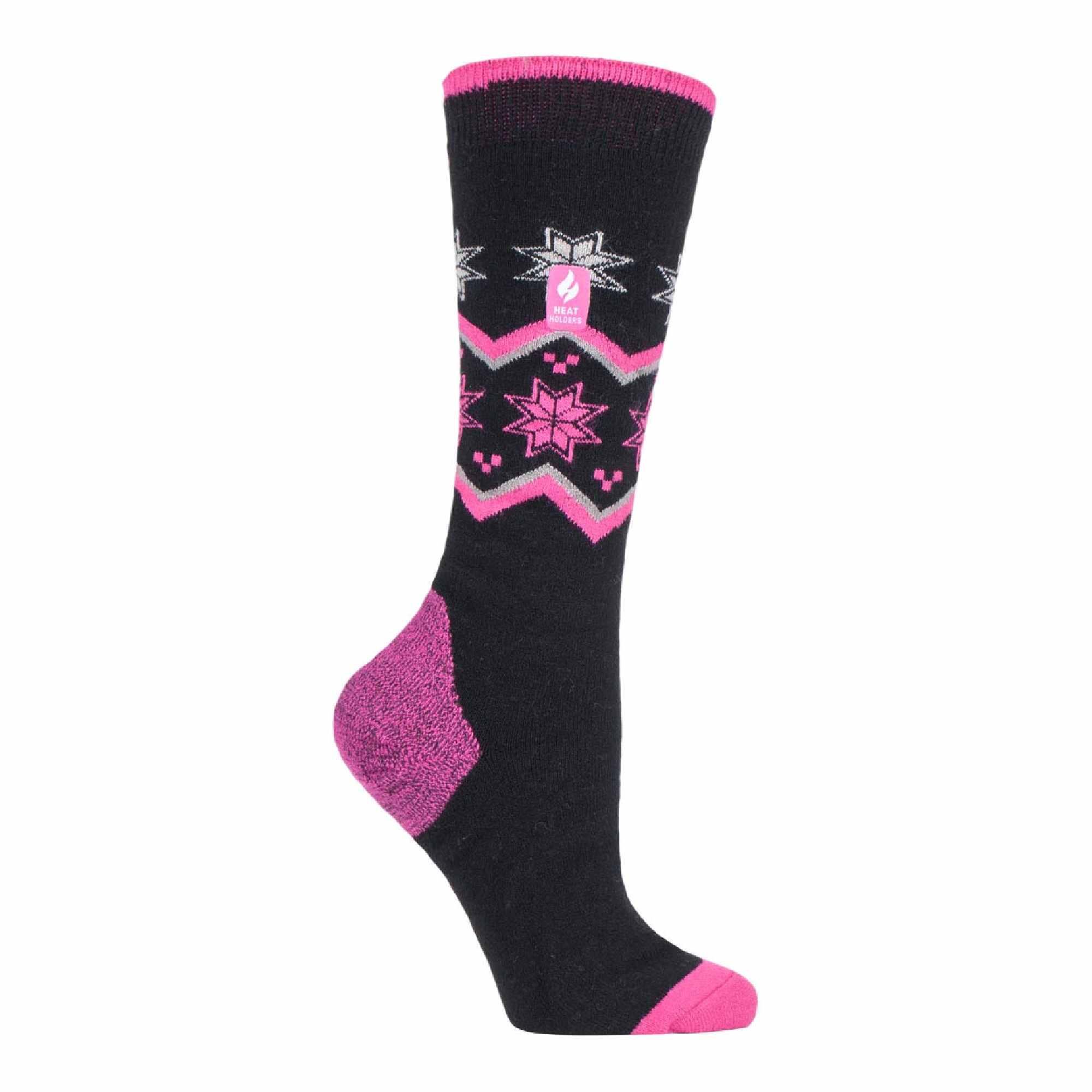 HEAT HOLDERS Ladies Thin Lightweight Warm Thermal Winter Long Knee High Ski Socks