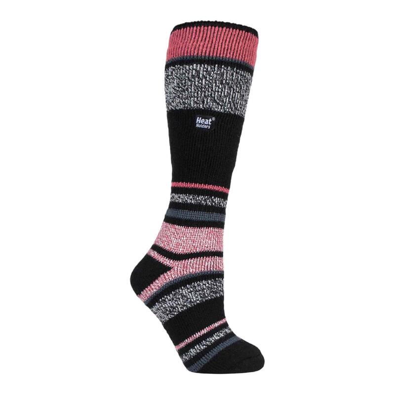  Heat Holders - Womens Extra Long Knee High Colorful Winter Warm Thermal  Socks (Black) : Clothing, Shoes & Jewelry
