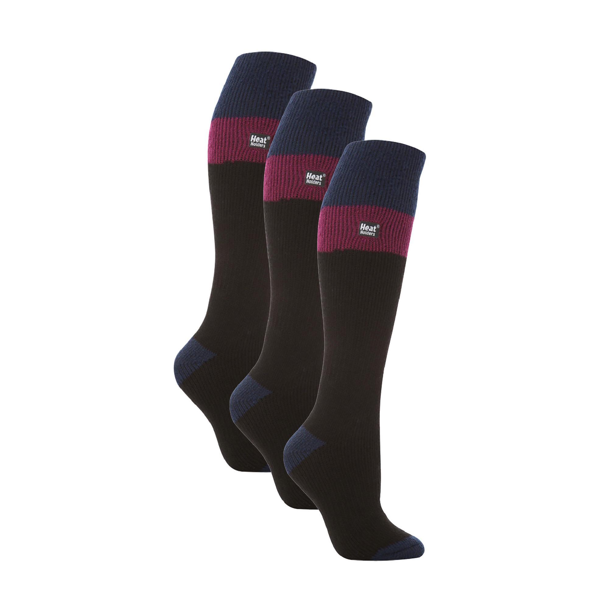 HEAT HOLDERS 3 Pack Ladies Winter 2.3 TOG Thermal Long Knee High Ski Socks