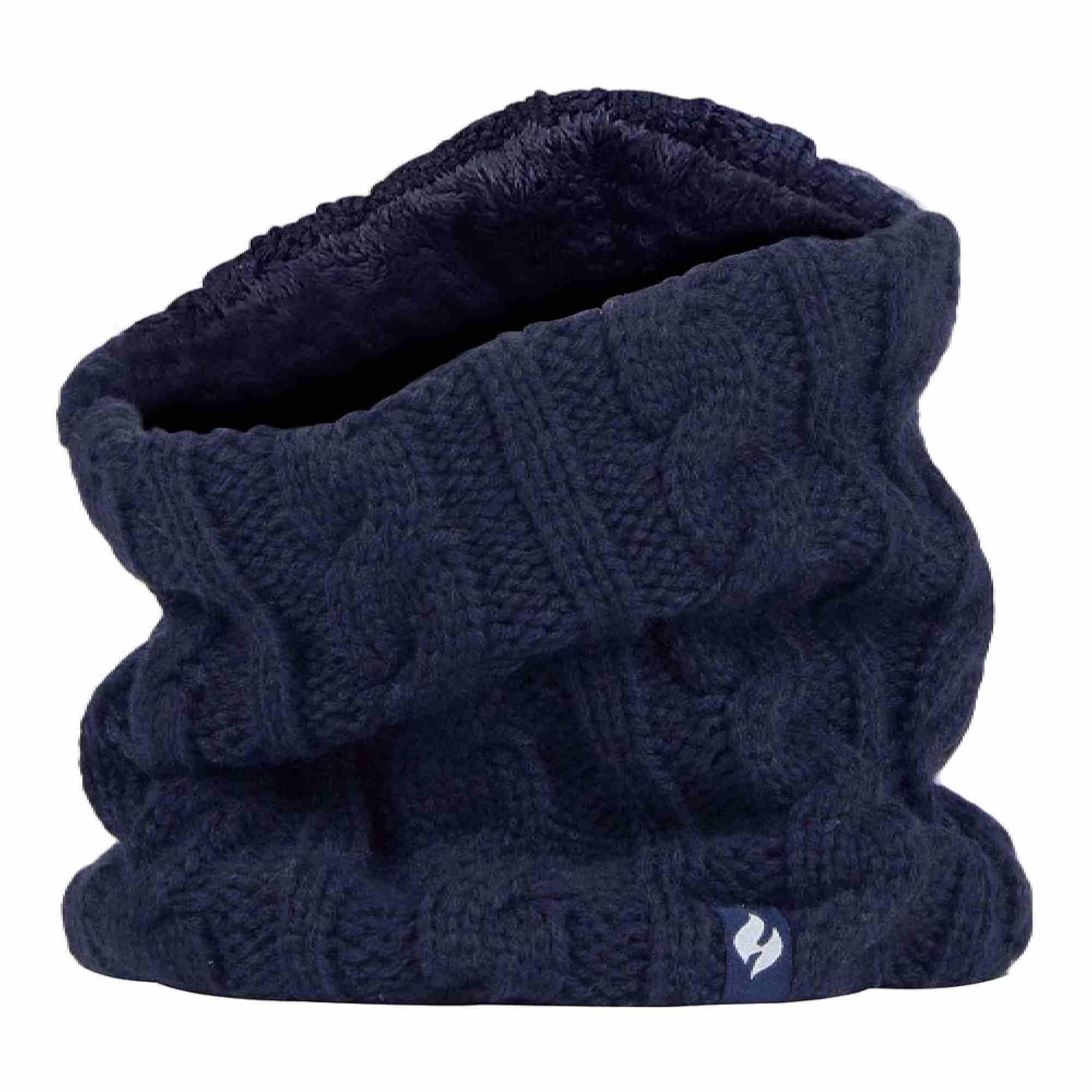 HEAT HOLDERS Ladies Thick Cable Knit Fleece Lined Thermal Neck Warmer