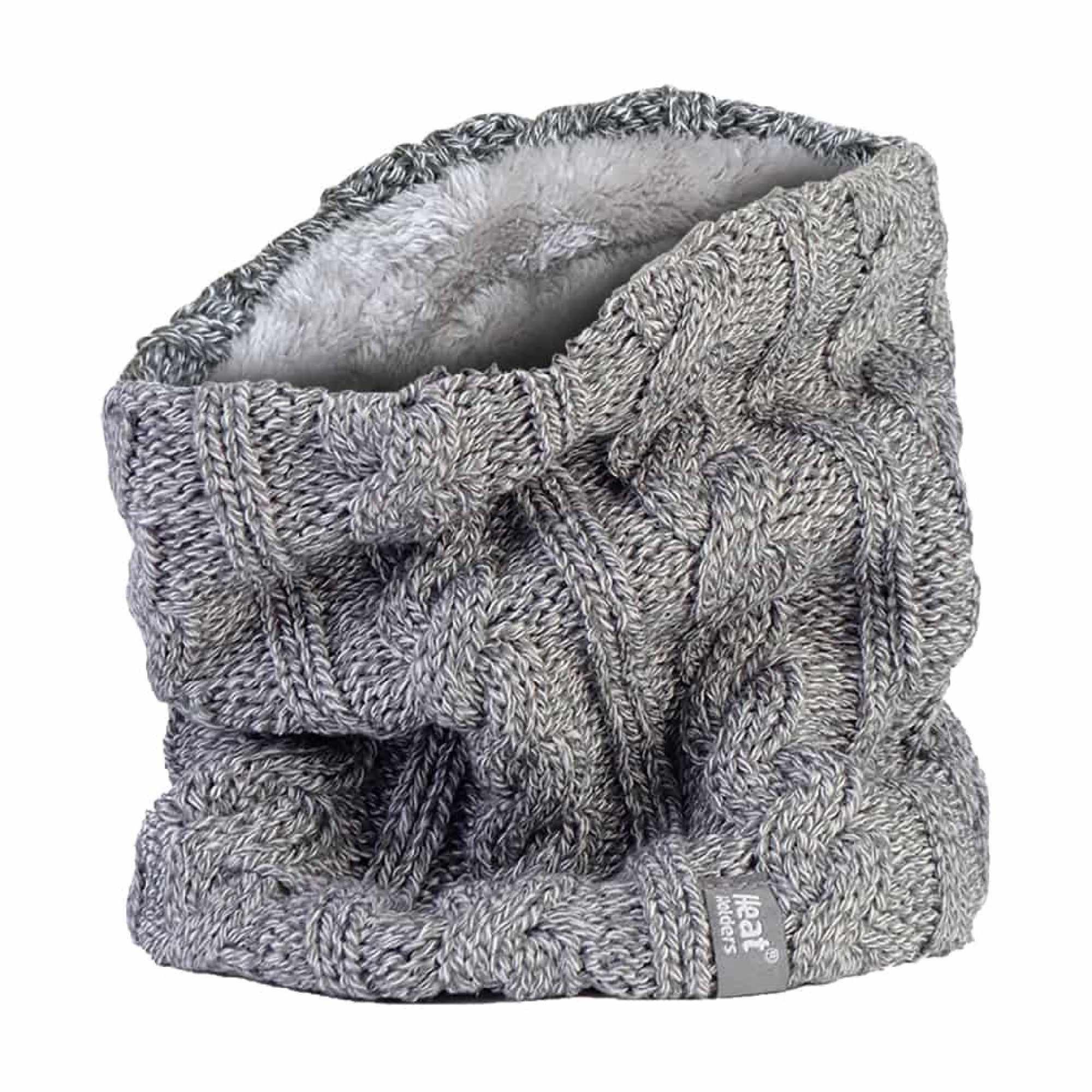 HEAT HOLDERS Ladies Thick Cable Knit Fleece Lined Thermal Neck Warmer