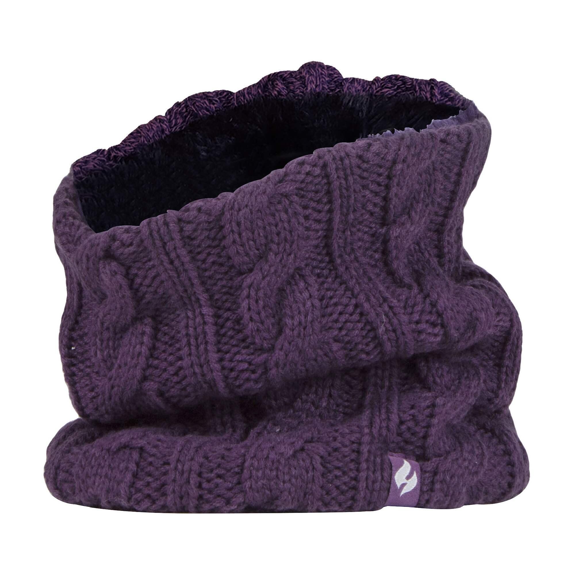HEAT HOLDERS Ladies Thick Cable Knit Fleece Lined Thermal Neck Warmer