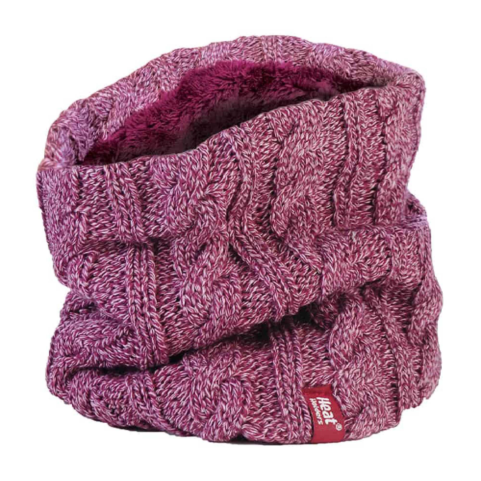 HEAT HOLDERS Ladies Cable Knit Winter Fleece Lined Thermal Neck Warmer