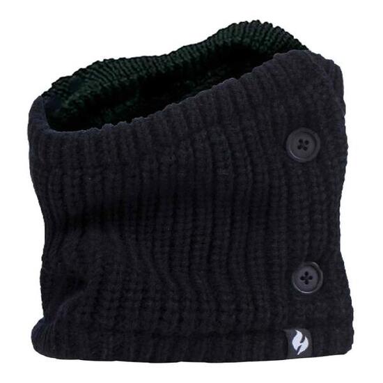 Heat Holders - Damen Winter Warme Plüsch Fleece Strick Halswärmer mit Tasten