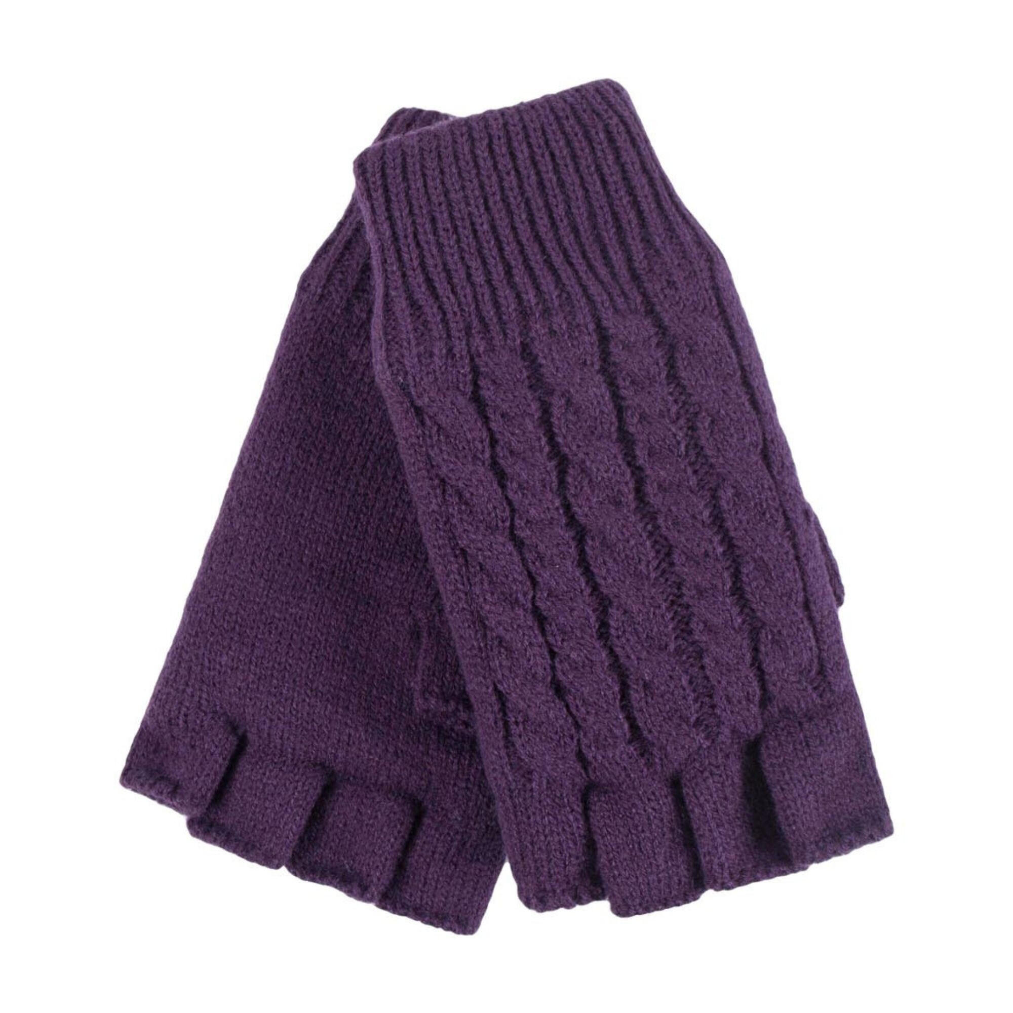 Ladies Cable Knitted Winter Thermal Fingerless Gloves 1/5