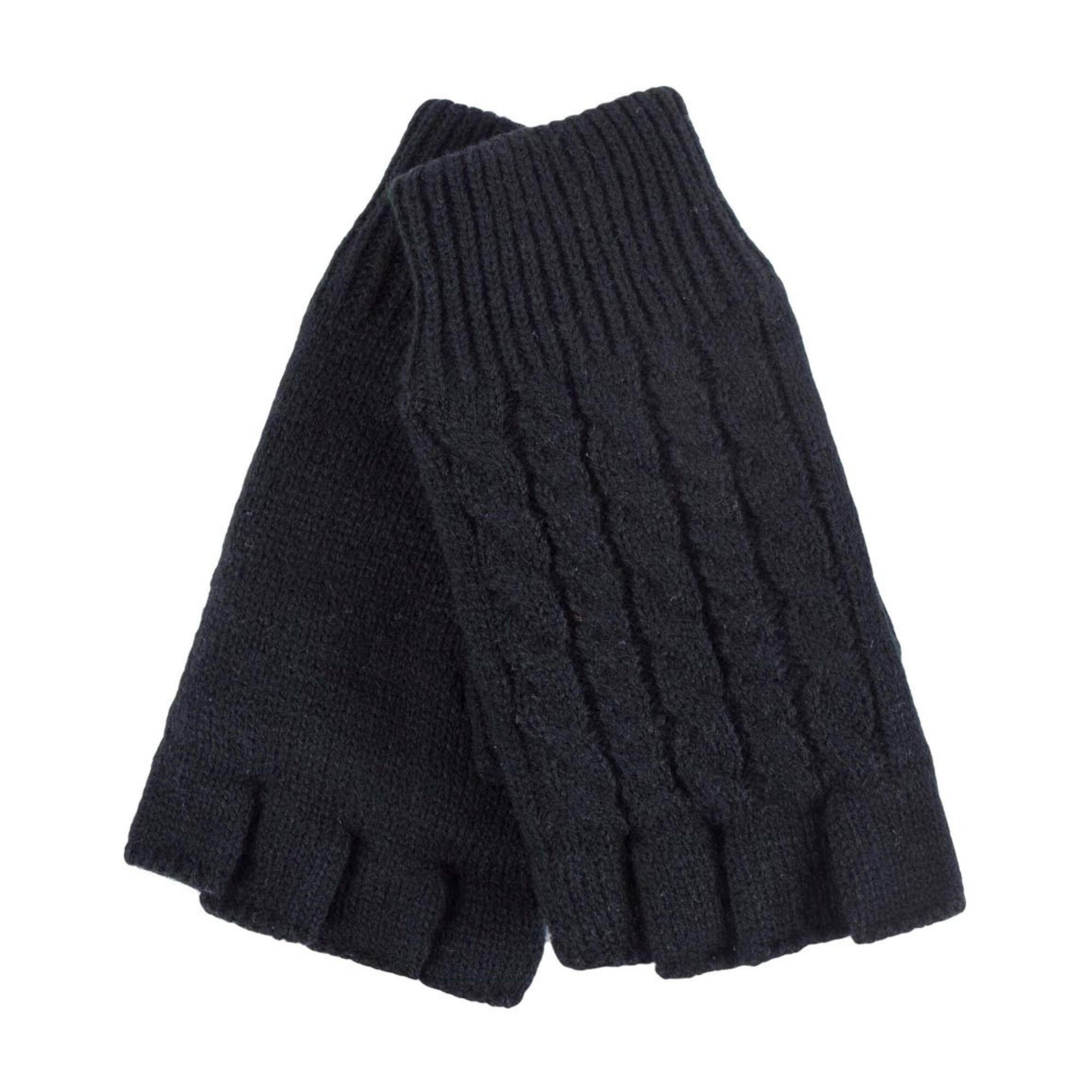 Ladies Cable Knitted Winter Thermal Fingerless Gloves 1/5