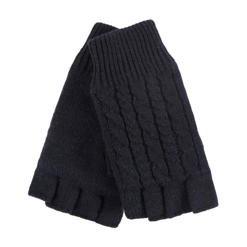 Ladies Cable Knitted Winter Thermal Fingerless Gloves HEAT HOLDERS